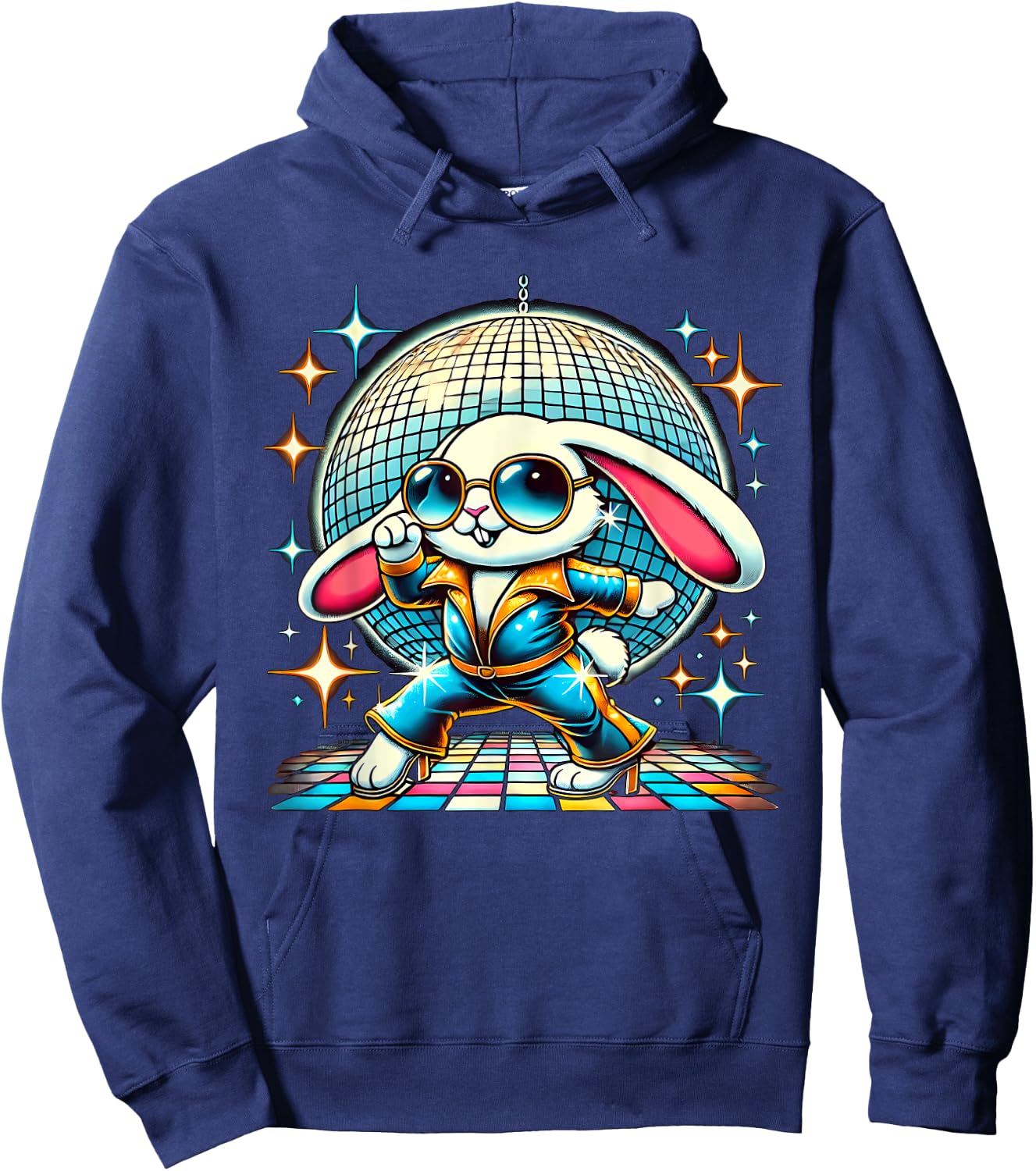 Aesthetic Bunny Disco Hoodie - Hoodie | Navy