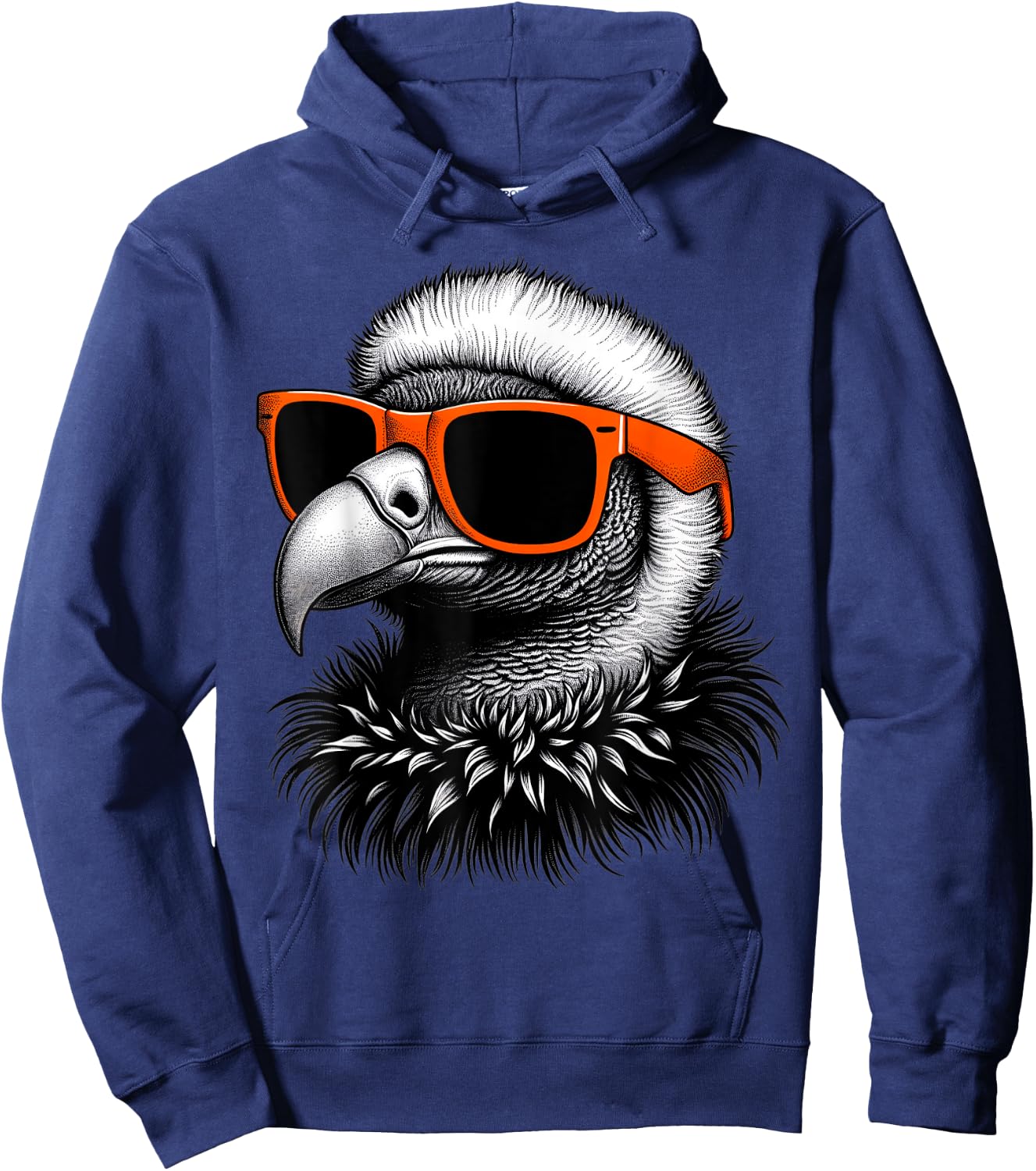 Cool Condor Bird Wearing Sunglasses Graphic Art Hoodie - Hoodie | Navy