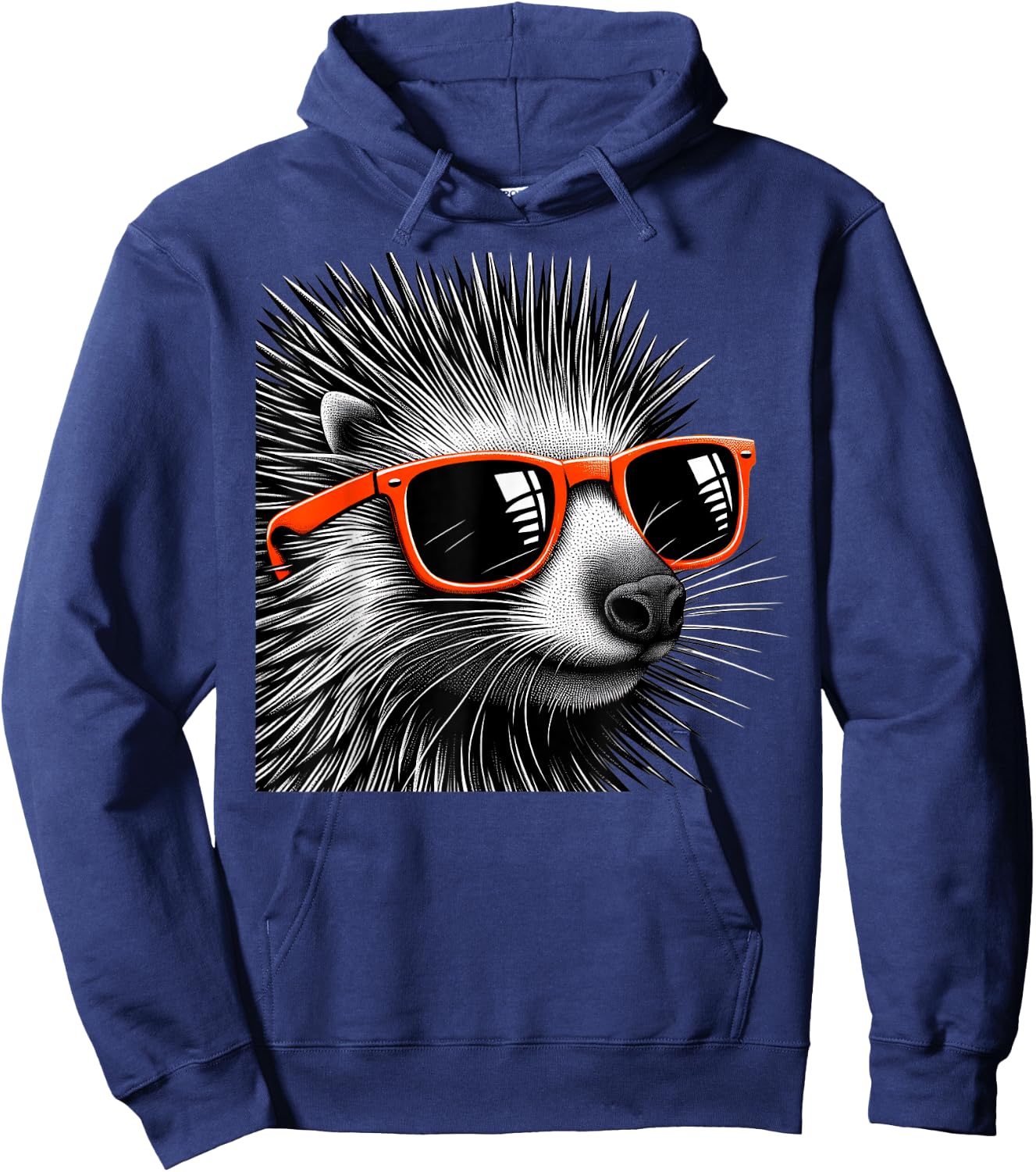 Cool Porcupine Wearing Sunglasses Graphic Art Hoodie - Hoodie | Navy