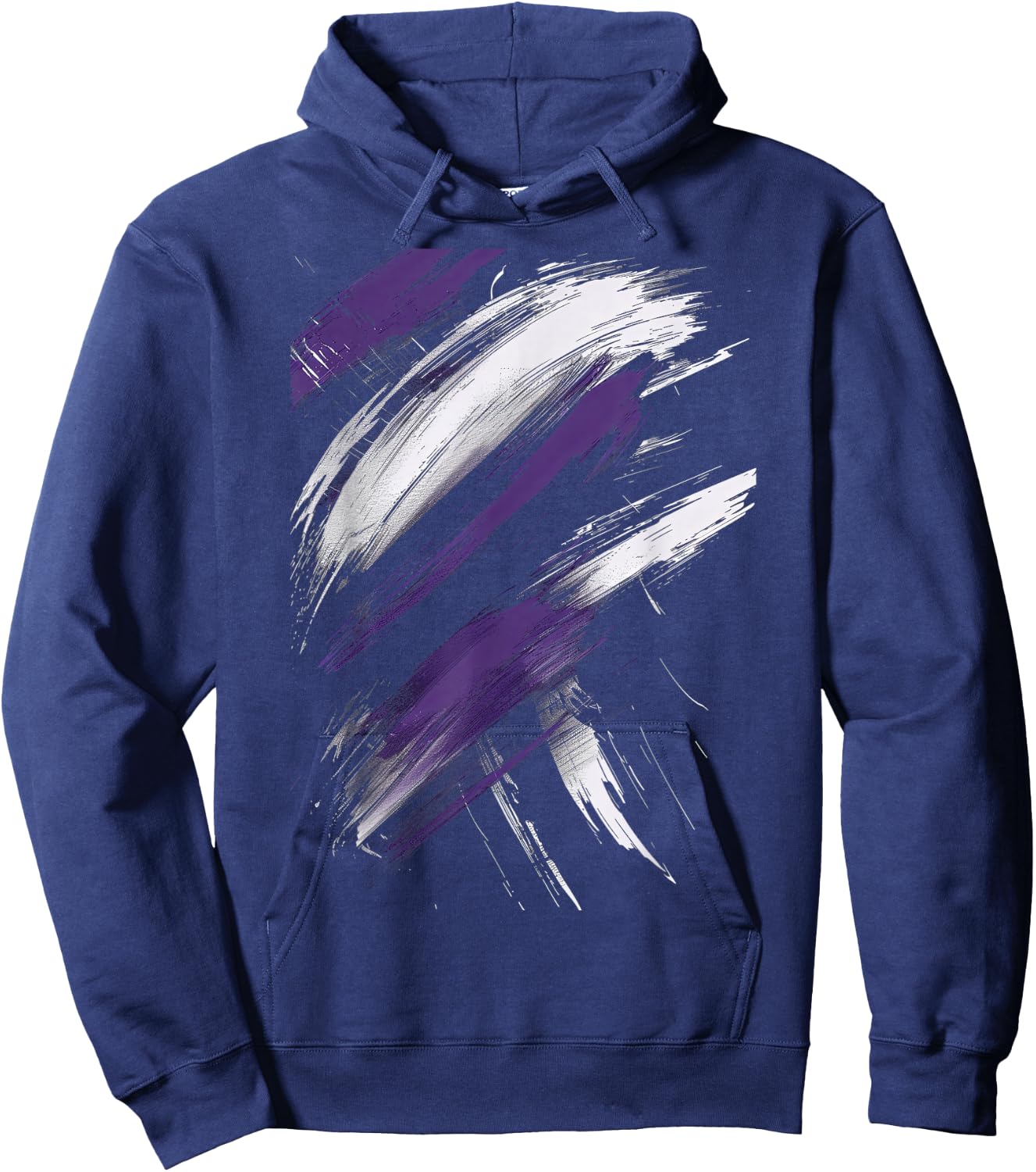 Purple And Black Brushstrokes Graphic Hoodie - Hoodie | Navy