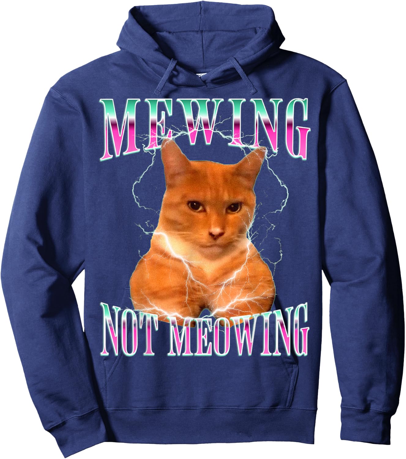 Cat Mewing Meme Mewing Not Meowing Women Hoodie - Hoodie | Navy