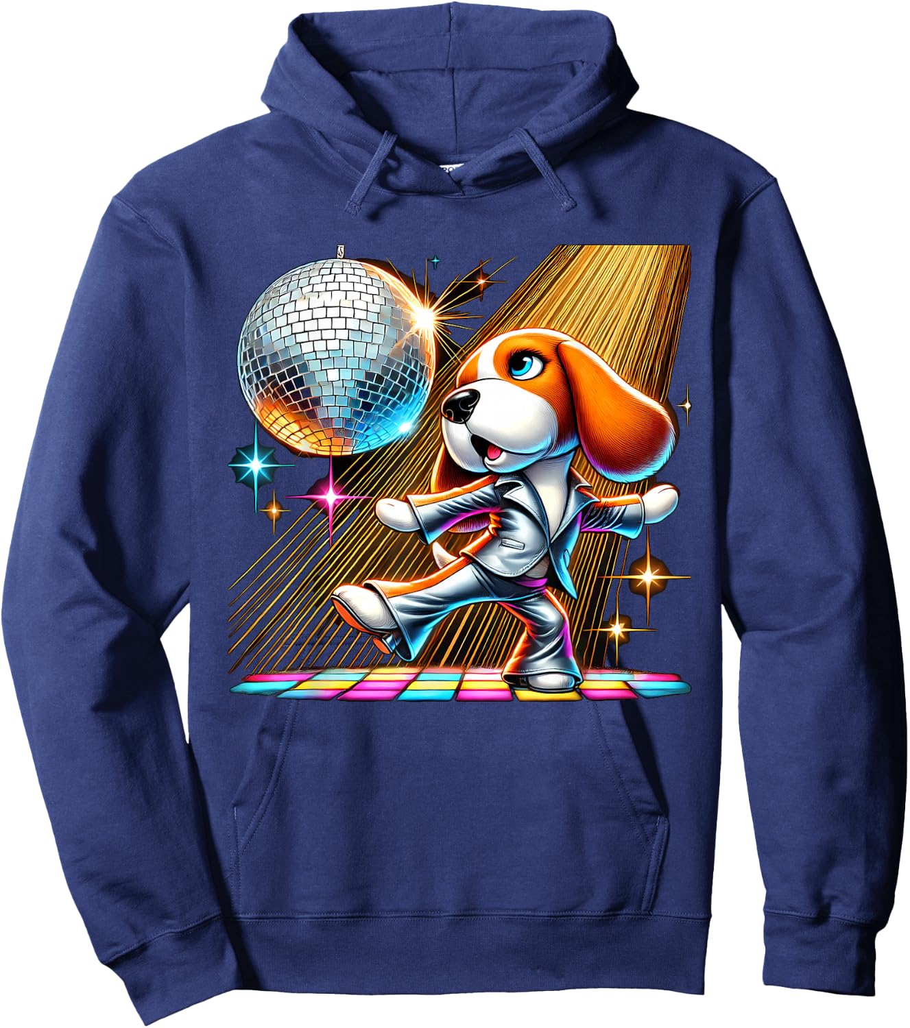 Aesthetic Beagle Dog Disco Men Women Kids Hoodie - Hoodie | Navy