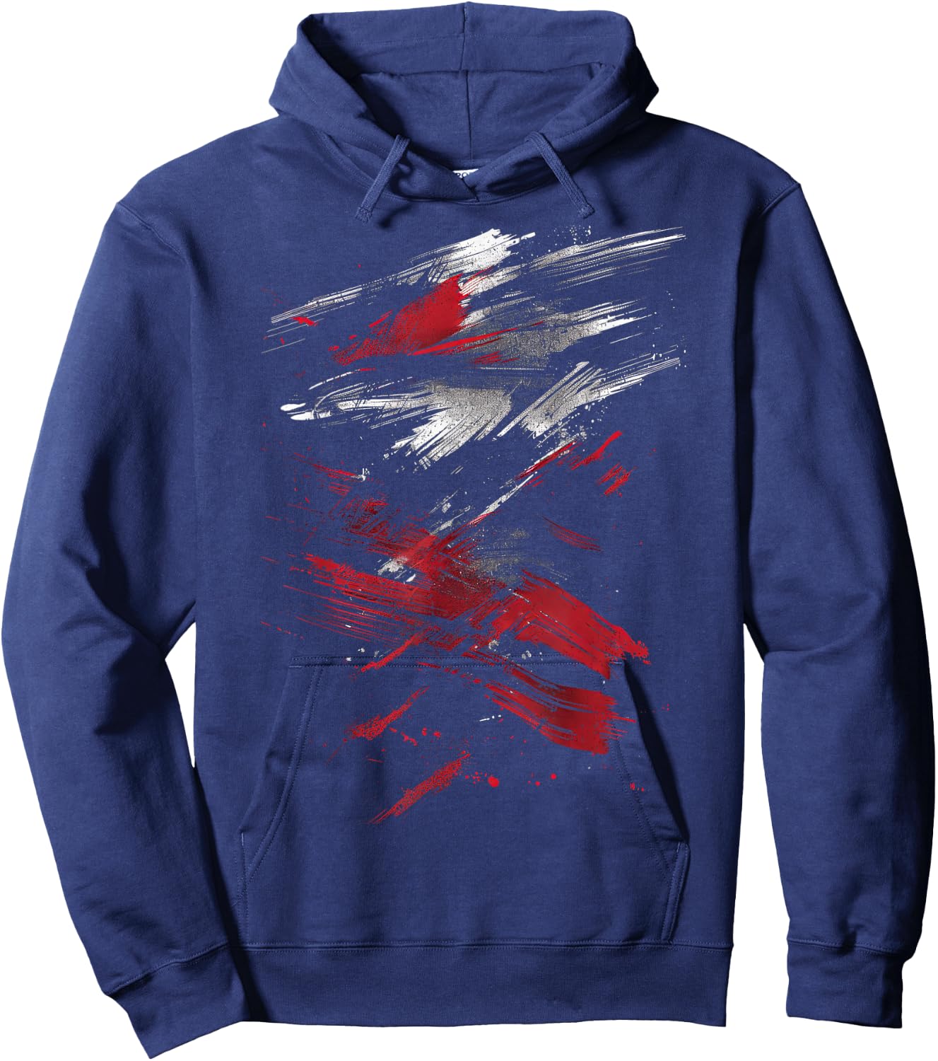 Red and Black Dynamic Splatter Graphic Hoodie - Hoodie | Navy