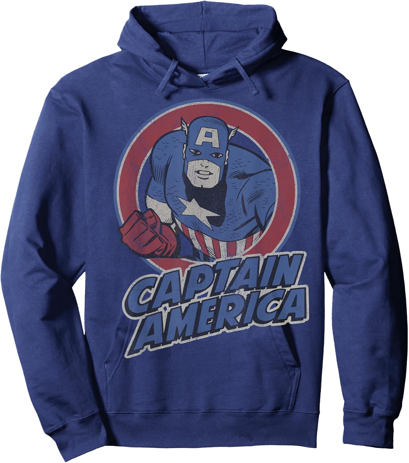Marvel Captain America Retro Style Portrait Hoodie - Hoodie | Navy
