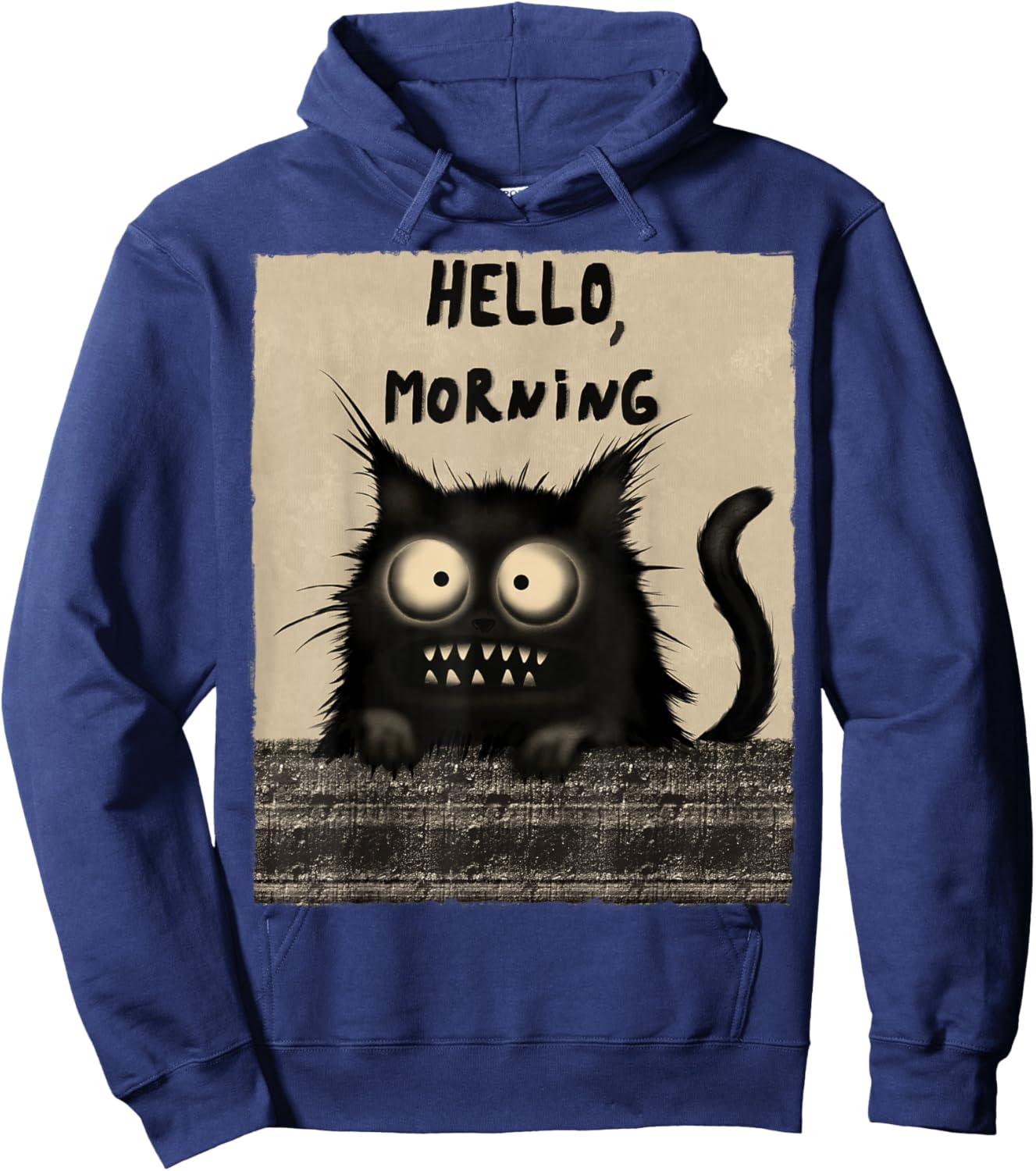Grumpy and Funny Cat: Hello, Morning Hoodie - Hoodie | Navy