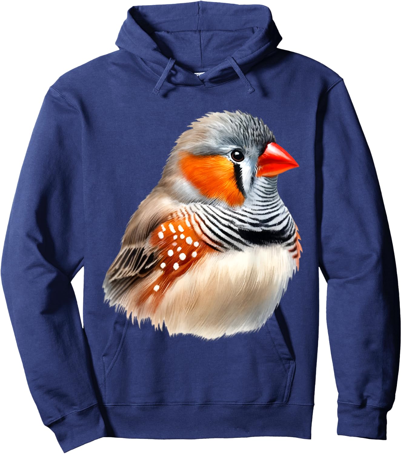 Zebra Finch Bird Vibrant Realistic Artwork Hoodie - Hoodie | Navy