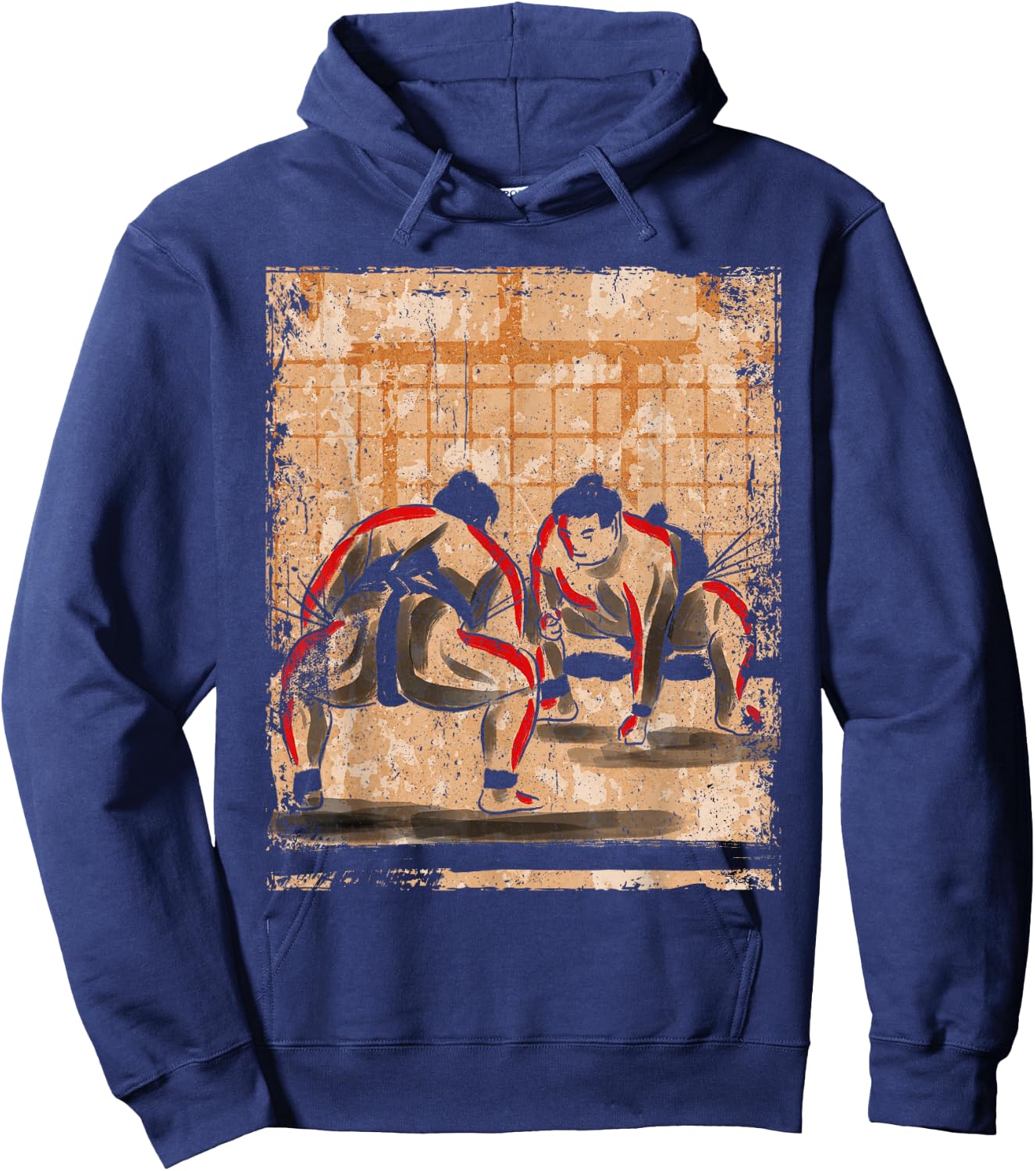Japan Sumo ringer Japanese Art Retro Hoodie - Hoodie | Navy
