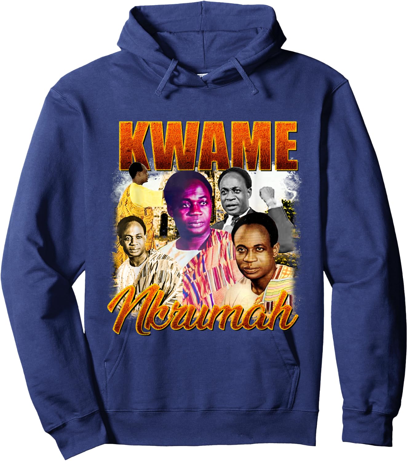 Kwame Nkrumah For Ghana 90's Vintage Bootleg Hoodie - Hoodie | Navy