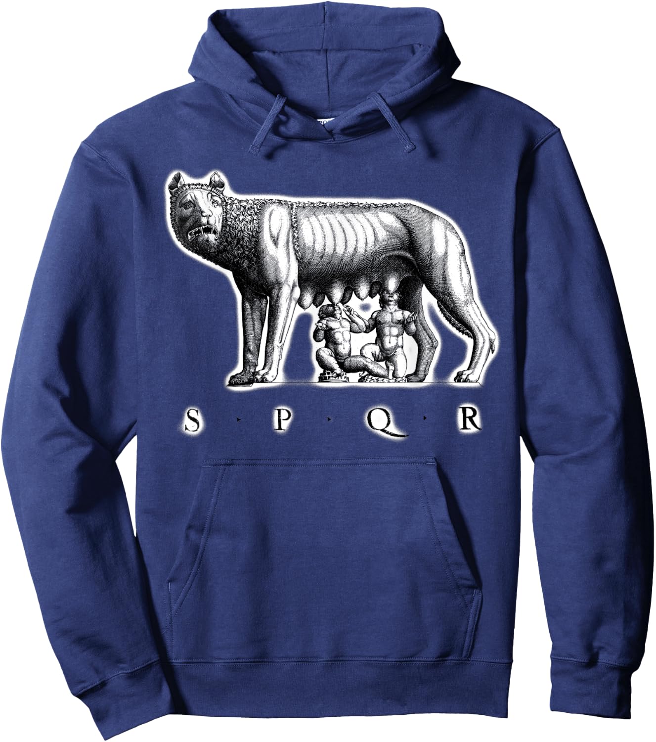 SPQR Roman Rome wolf Romulus Remus Hoodie - Hoodie | Navy