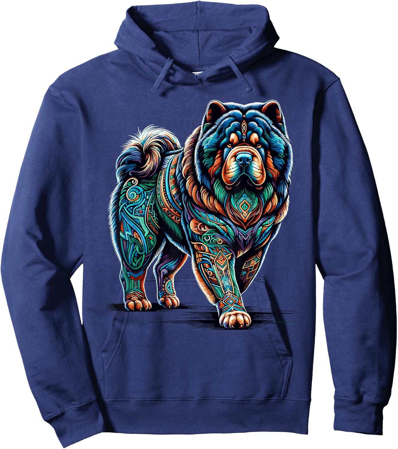 Mandala Art Chow Chow Hoodie - Hoodie | Navy