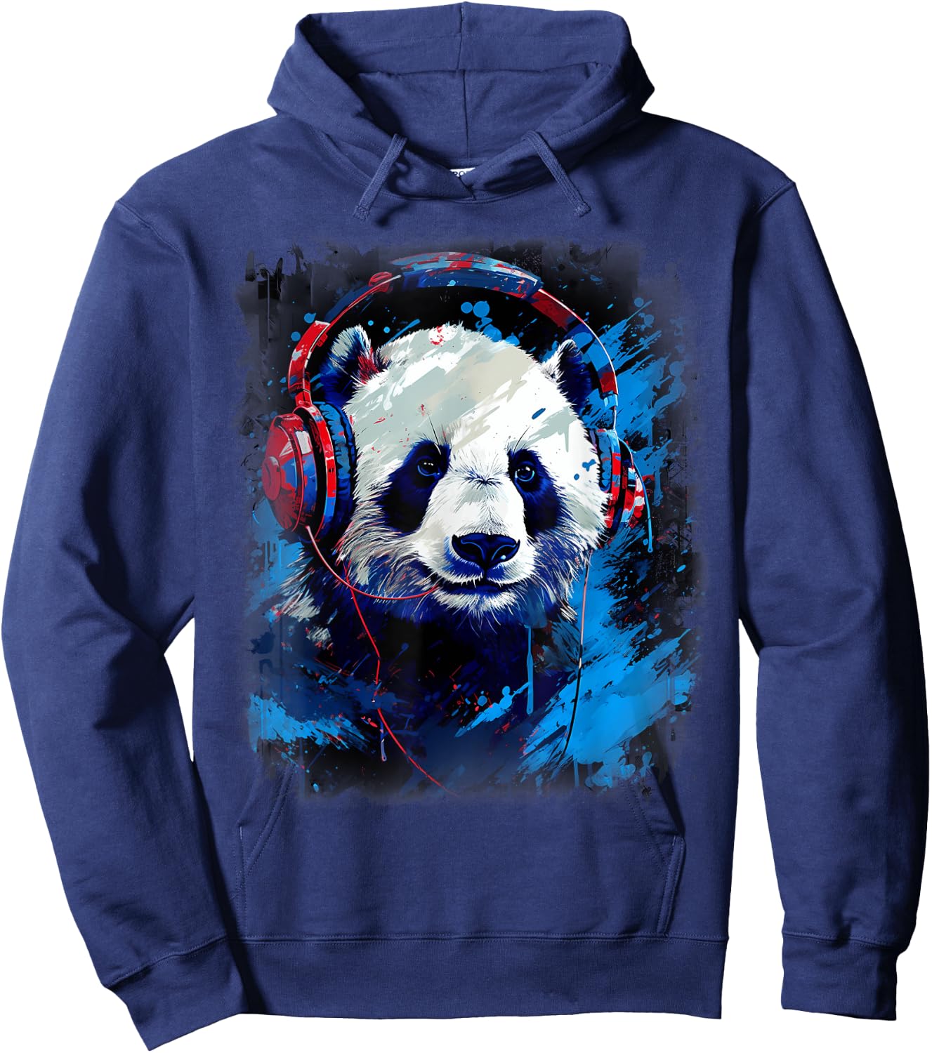 Rave EDM Panda Headphone Hoodie - Hoodie | Navy