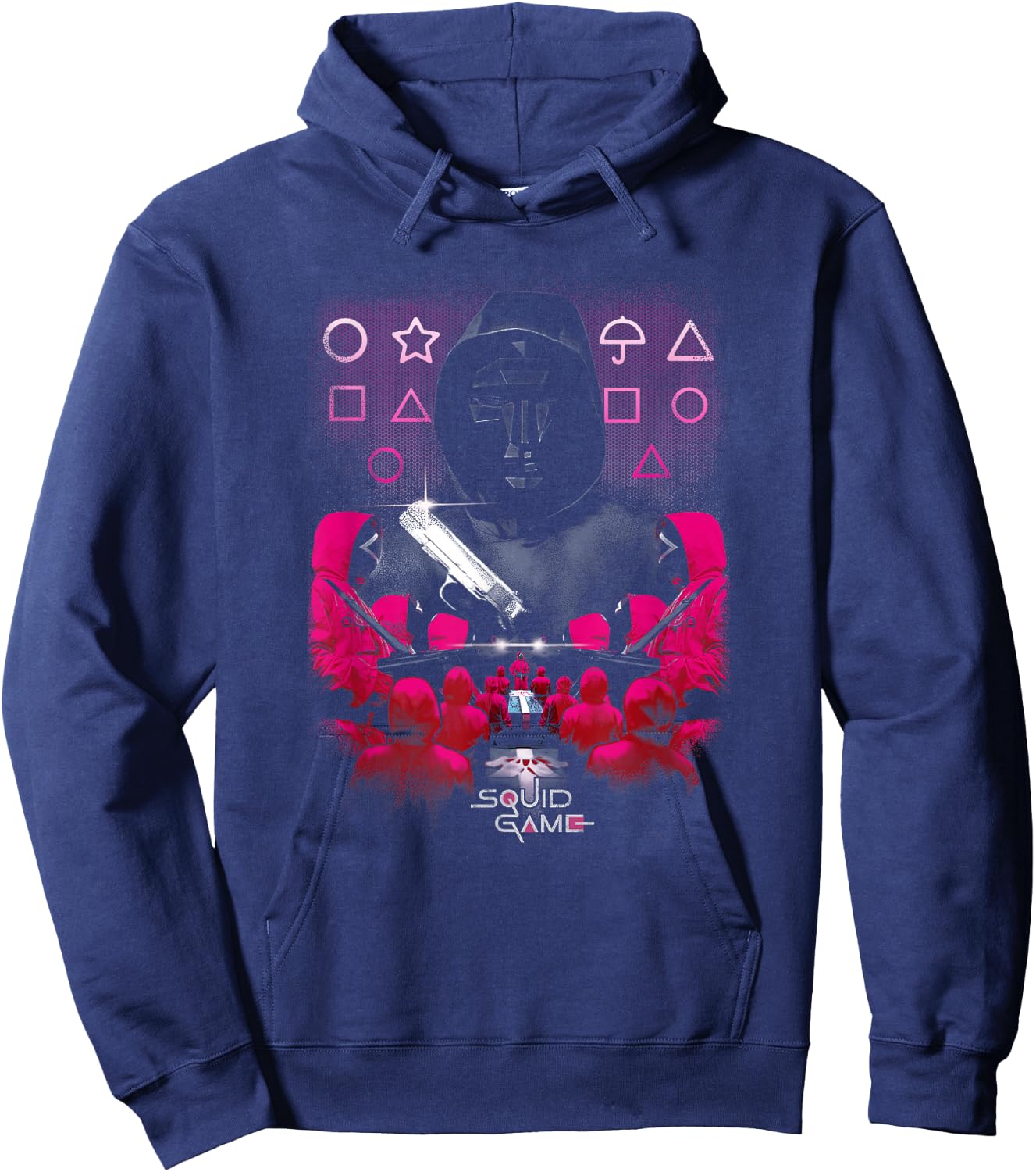 Squid Game Front Man Geometric Poster Hoodie - Hoodie | Navy