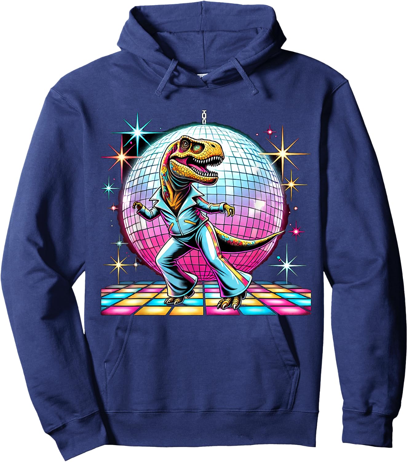 Aesthetic T-Rex Disco Hoodie - Hoodie | Navy