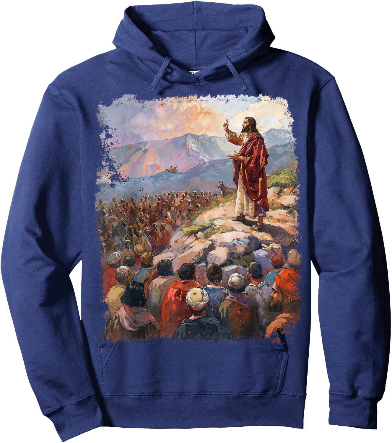 Sermon on the Mount Jesus Christ Hoodie - Hoodie | Navy
