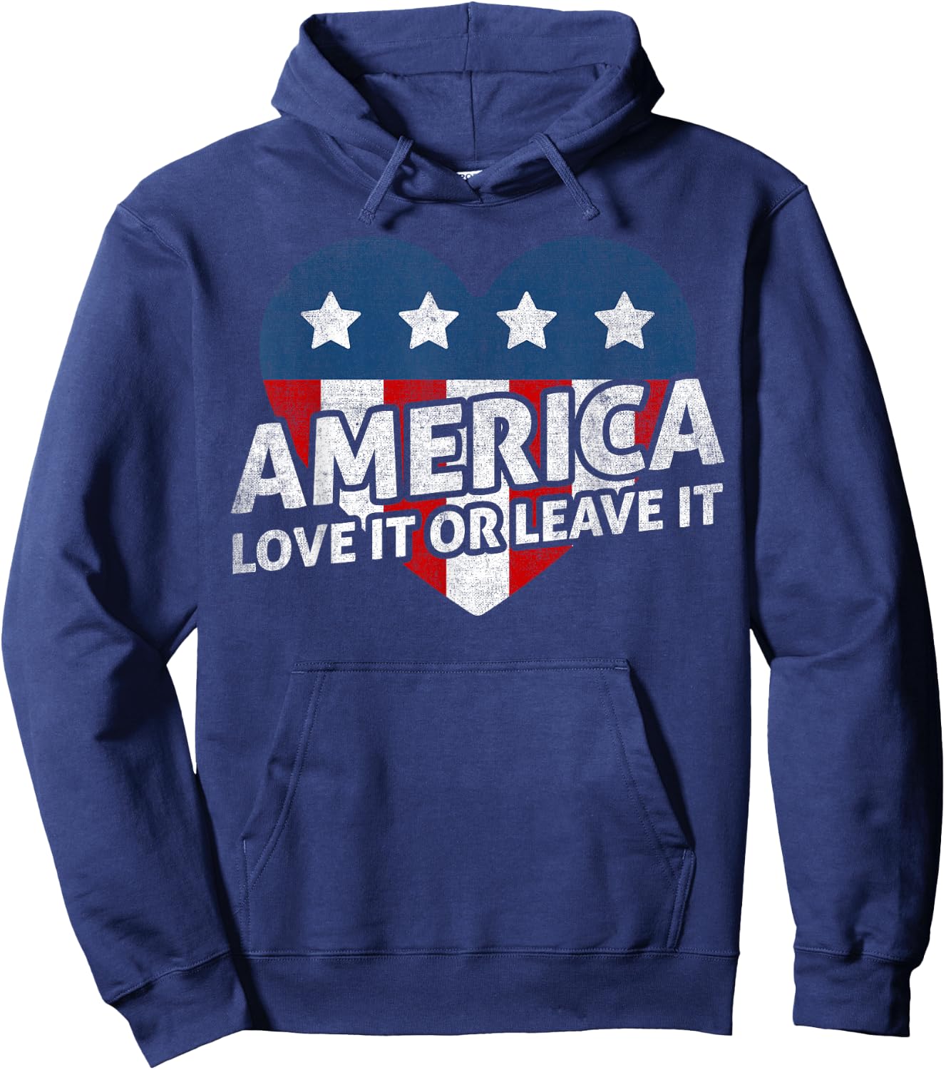 America - Love It Or Leave It - US Patriotic Hoodie - Hoodie | Navy