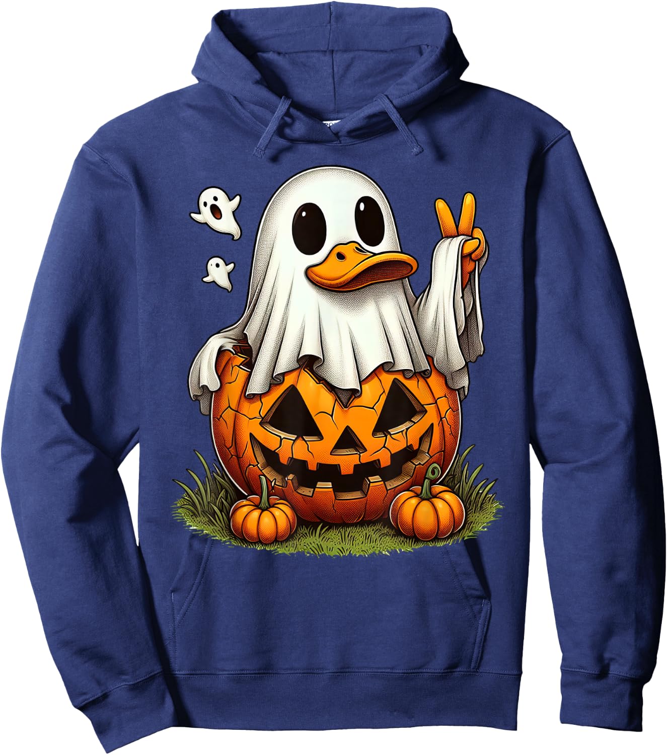 Funny Duck Boo Halloween Ghost Kids Hoodie - Hoodie | Navy