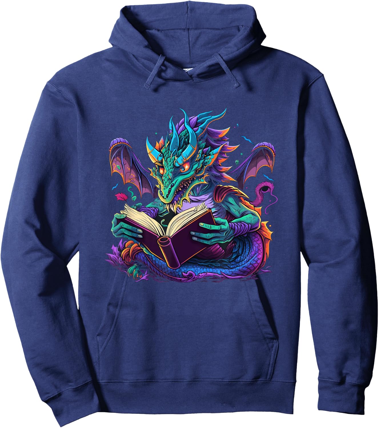 Dragon Reading Book Hoodie - Hoodie | Navy