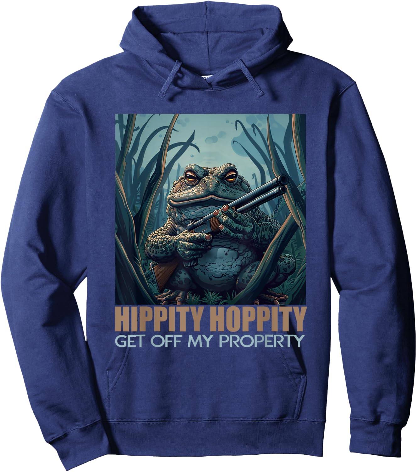 Funny Frog With Gun Hoodie - Hoodie | Navy