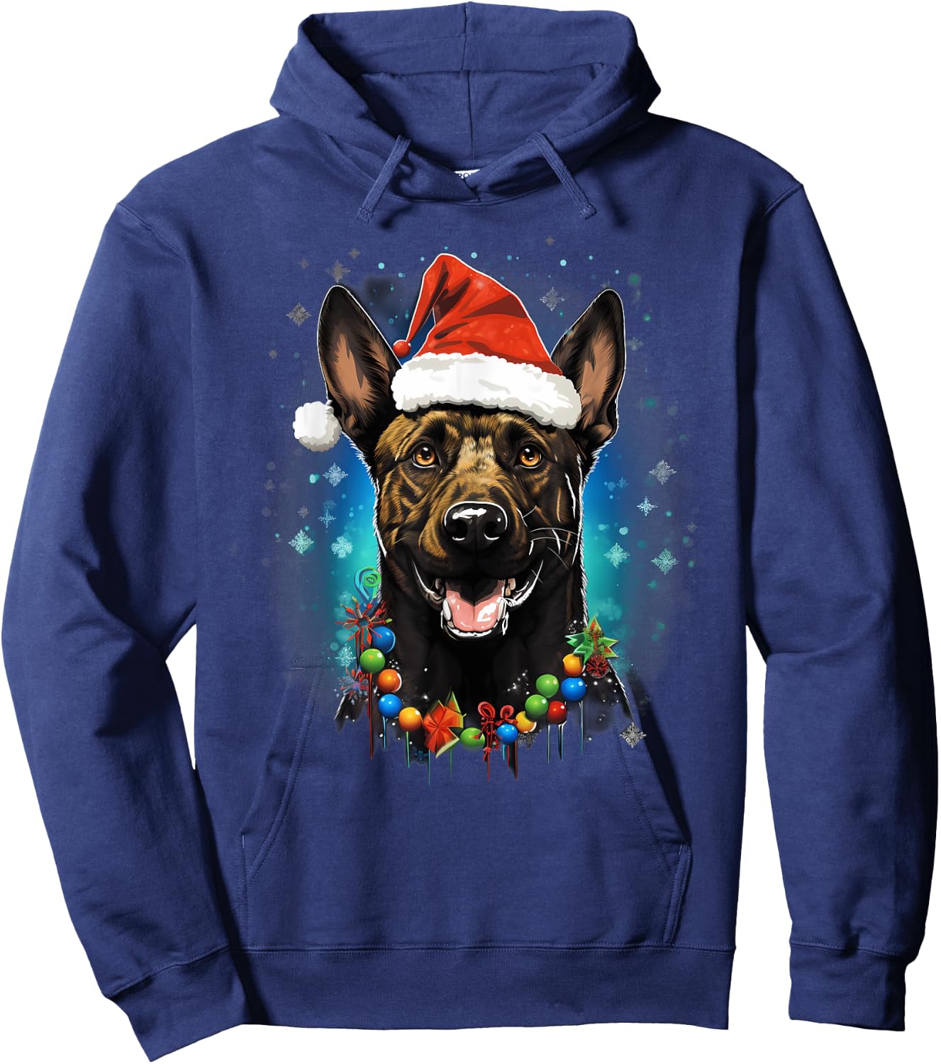 Xmas Dutch Shepherd Dog Christmas Women Kids Hoodie - Hoodie | Navy