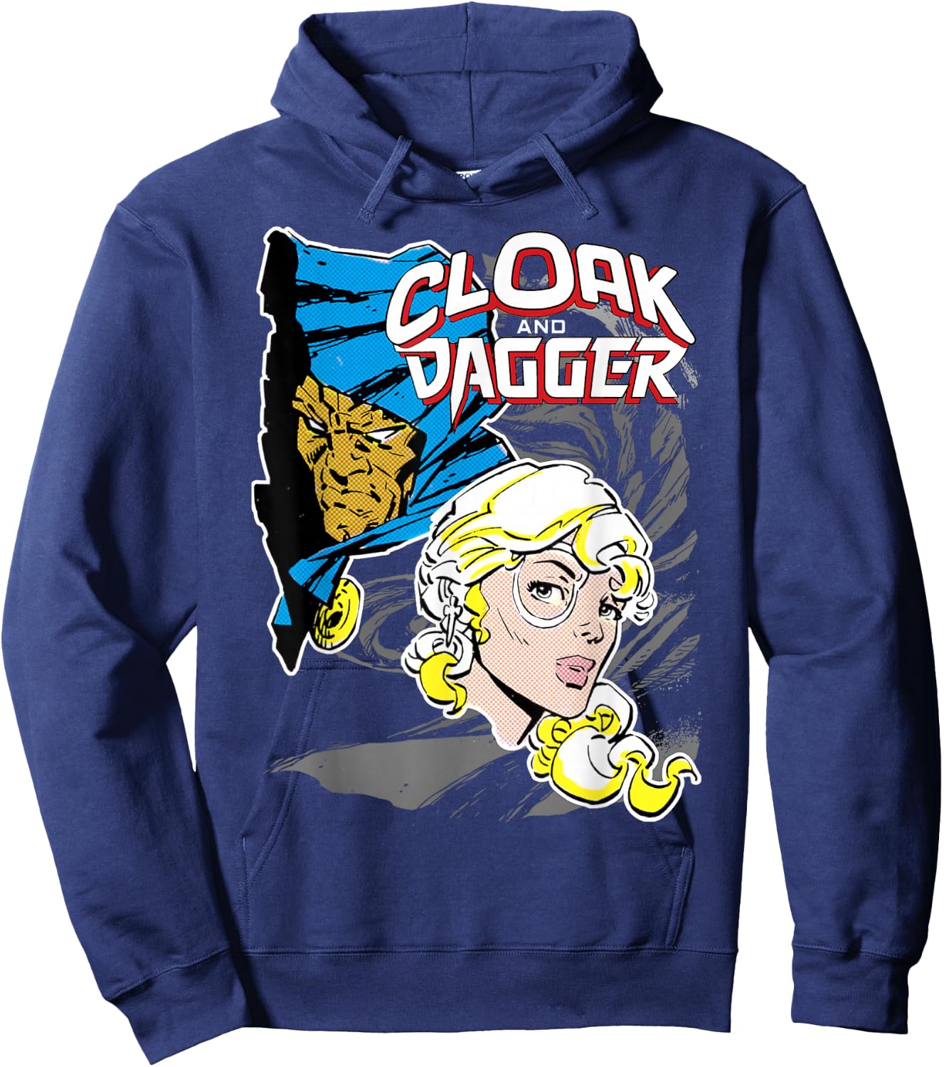 Marvel Cloak & Dagger Heads Vintage Graphic Hoodie - Hoodie | Navy