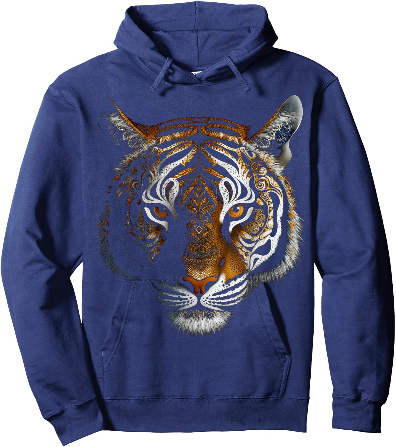 Tiger Mandala Animal Art Zoo Motif Tiger Hoodie - Hoodie | Navy