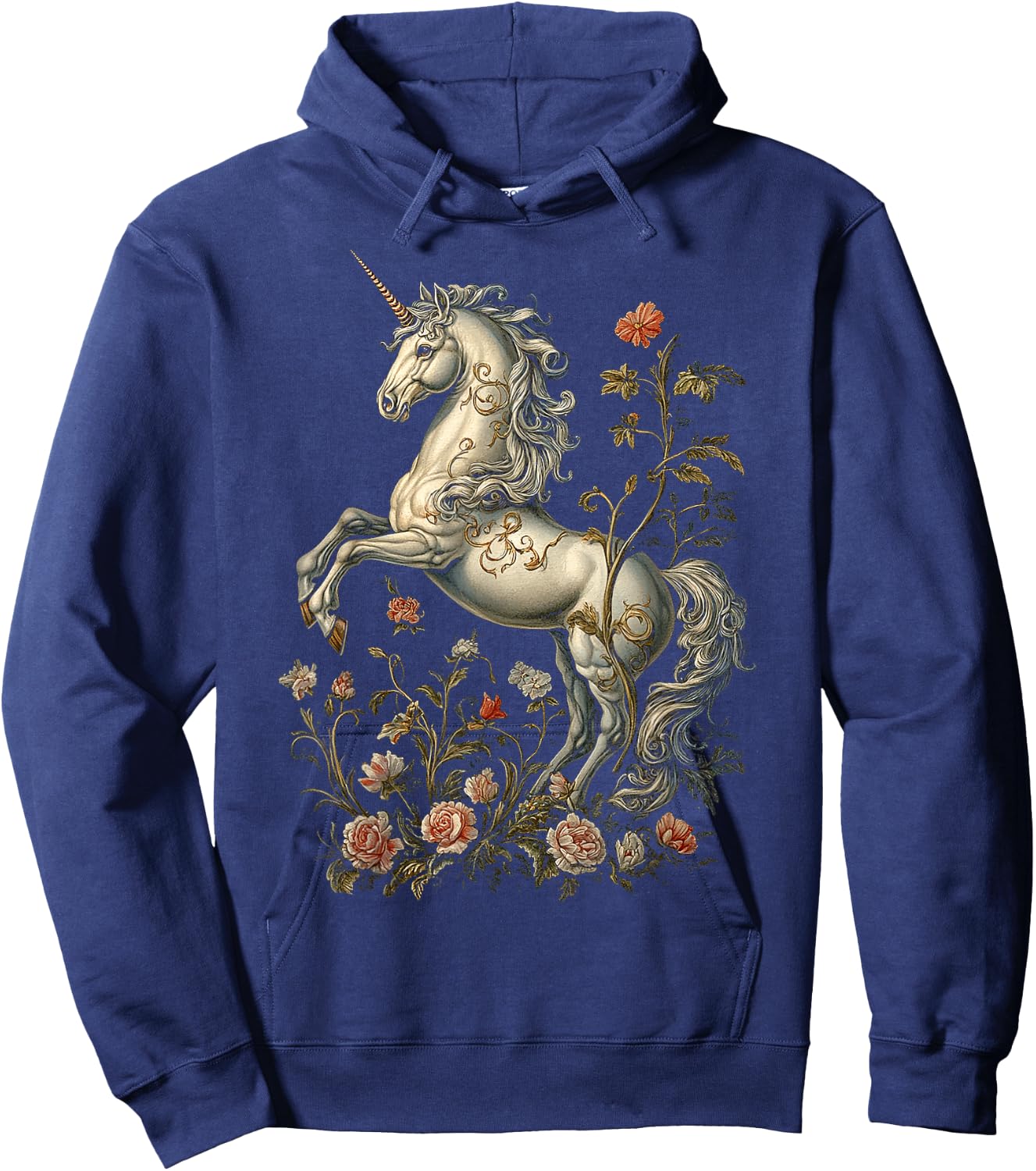 Unicorn Mythical Motif Fantasy Art Unicorn Hoodie - Hoodie | Navy