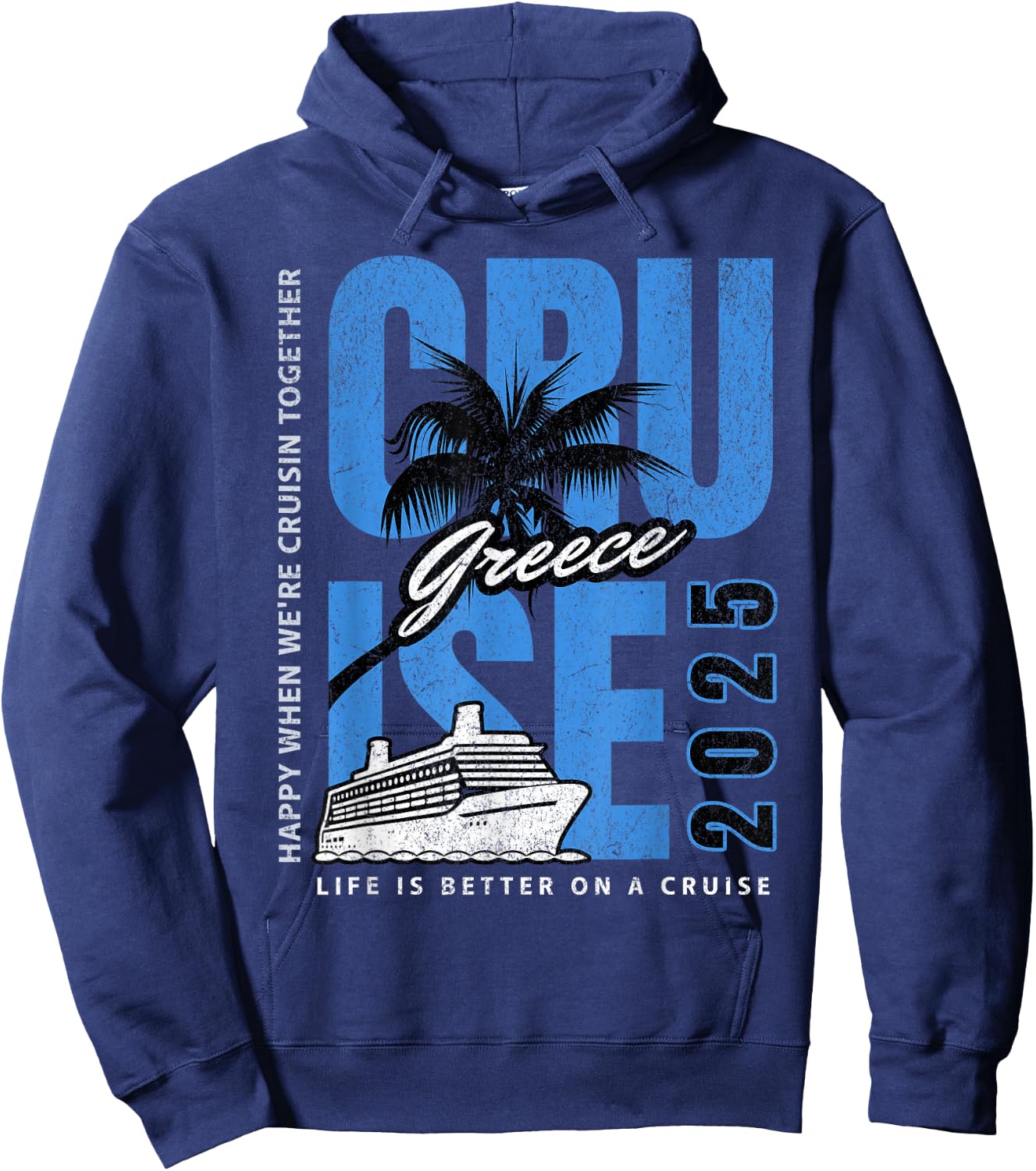 Greece Cruise 2025! Matching Greek Trip Hoodie - Hoodie | Navy