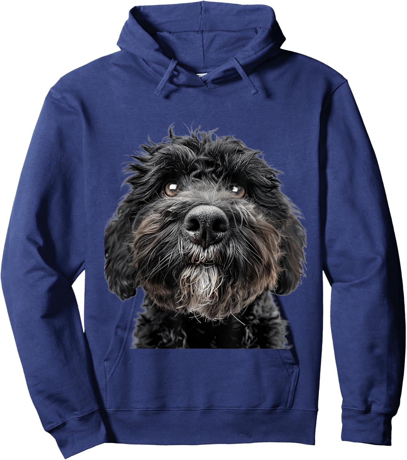 Portuguese Water Dog , Small, Black Hoodie - Hoodie | Navy