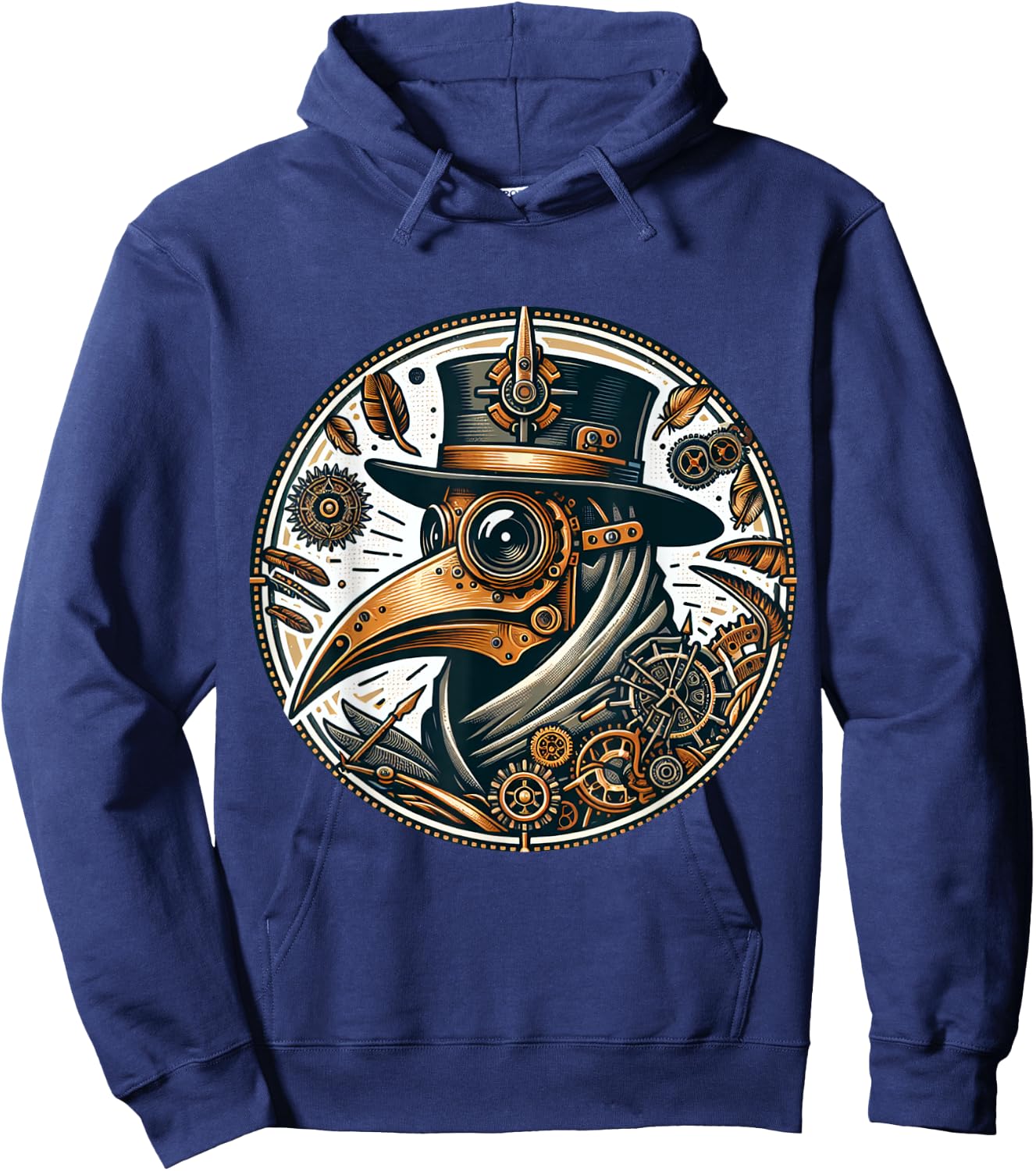 Steampunk Plague Doctor Pestilence Black Death Hoodie - Hoodie | Navy