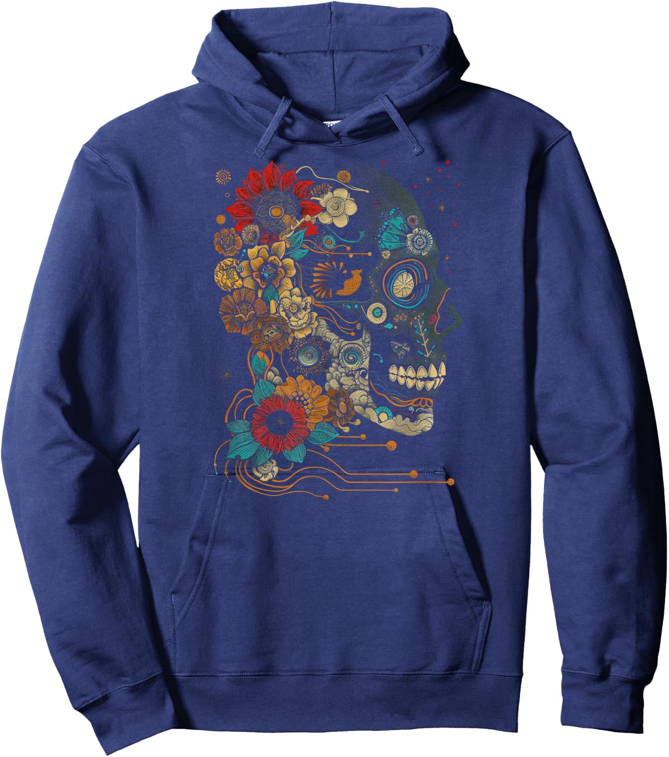 Skull Abstract | Cool | S - 6XL | Graphic Hoodie - Hoodie | Navy