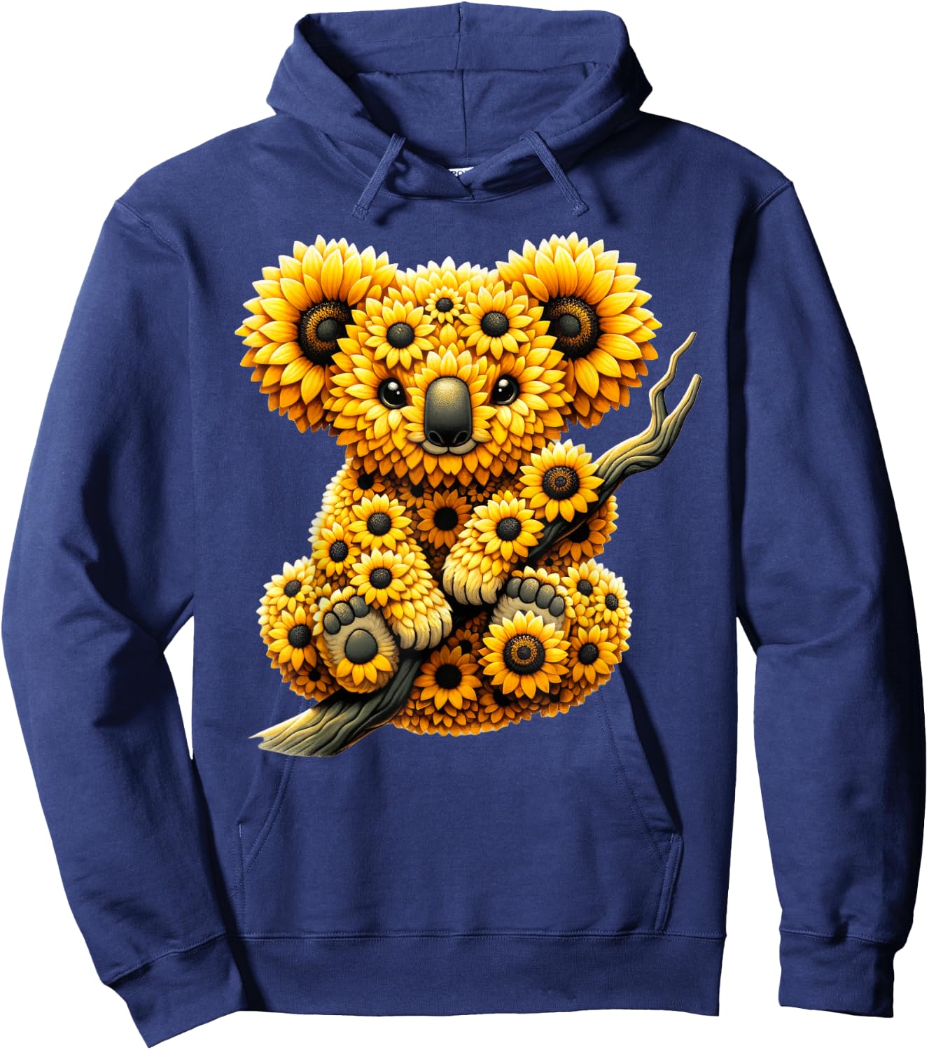 Sunflower Koala Bear Flower Gardening Floral Hoodie - Hoodie | Navy