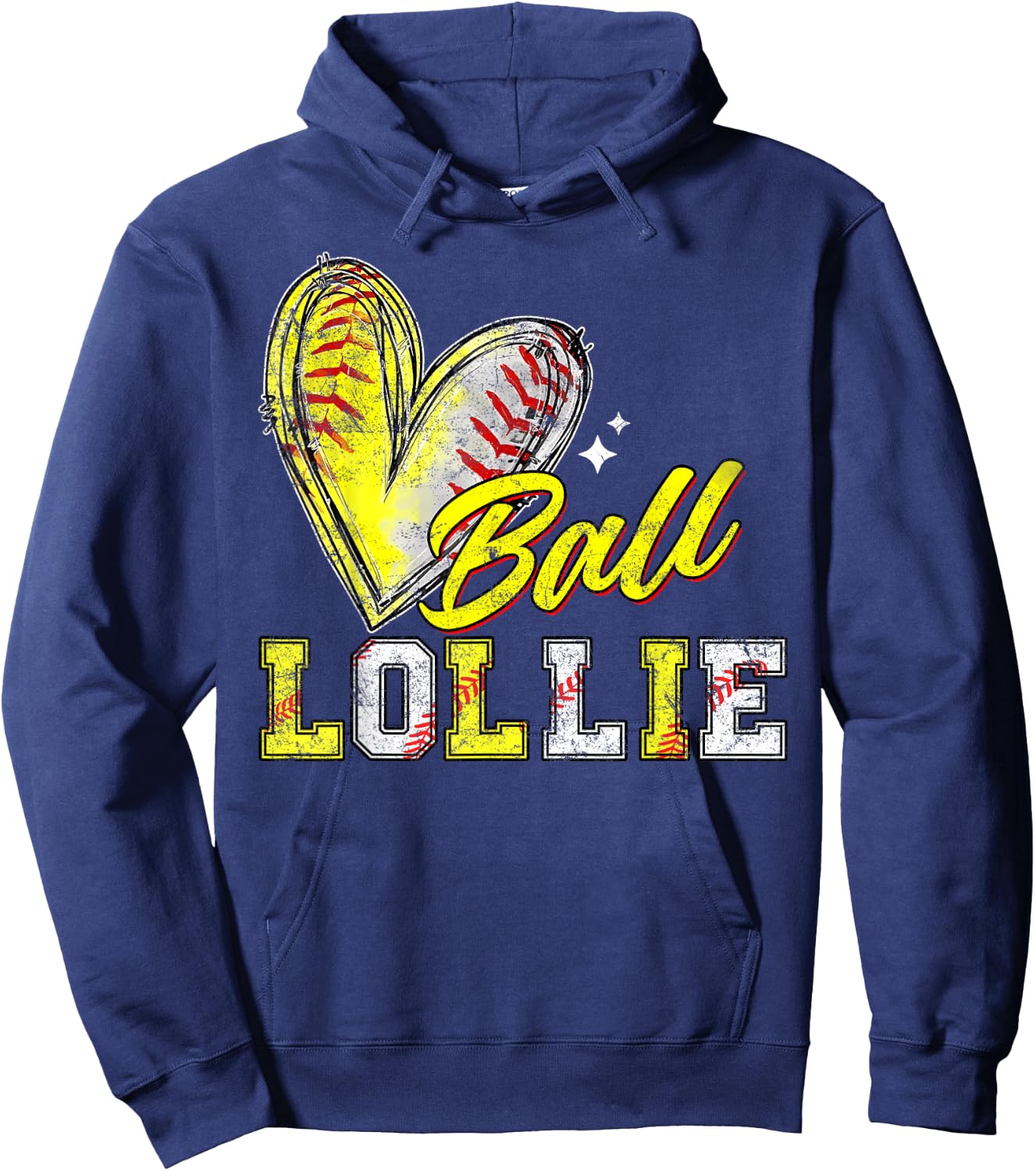 Funny Ball Lollie Softball Baseball Lollie Hoodie - Hoodie | Navy