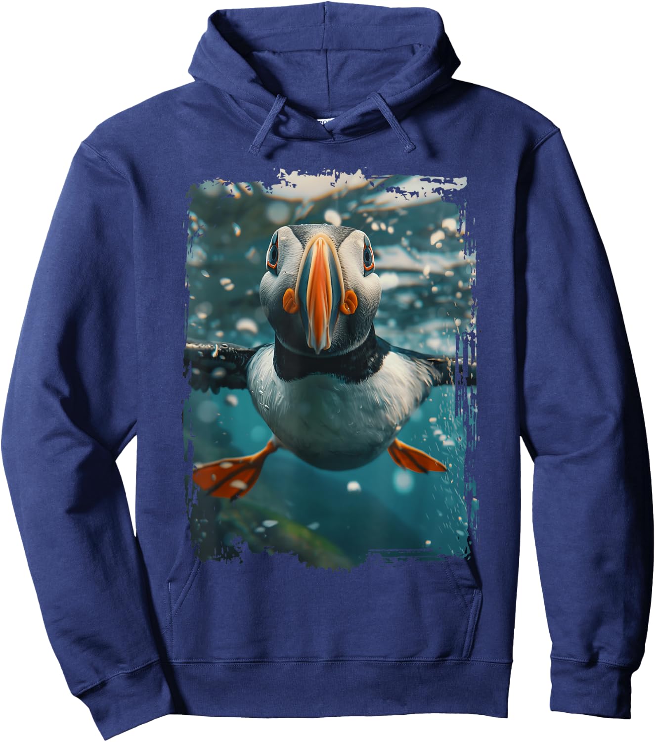 Atlantic Puffin Diving Sea Hoodie - Hoodie | Navy