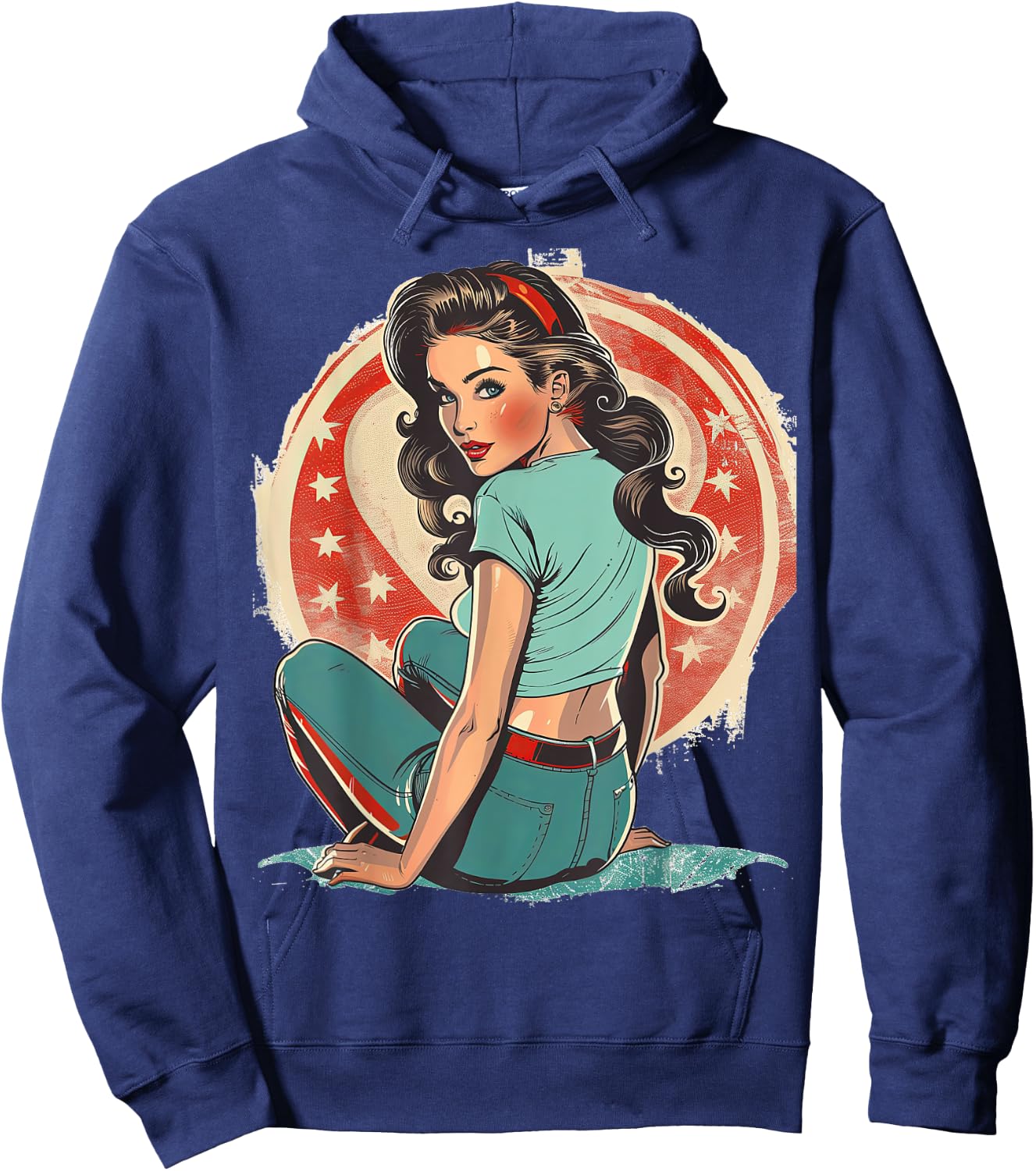 Pinup Girl Pin Up Vintage Retro girls Hoodie - Hoodie | Navy