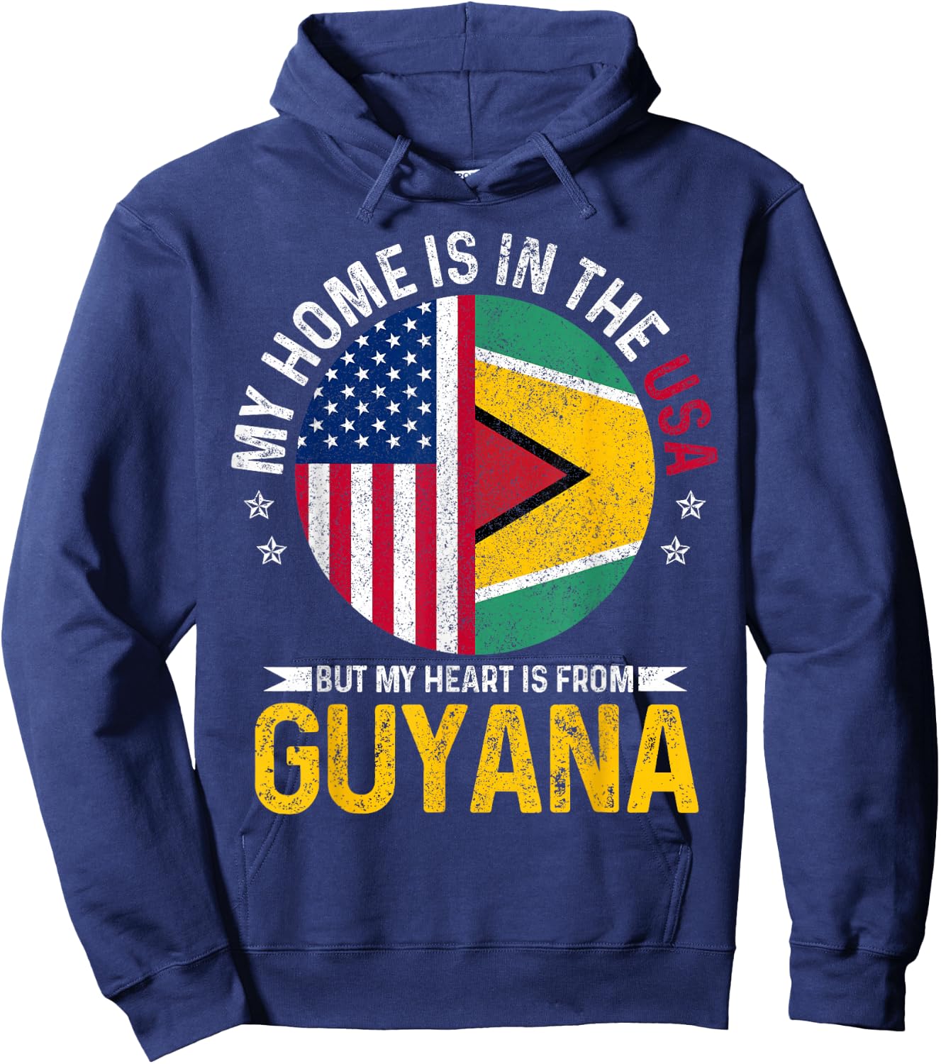 Guyanese American Flag Pride Guyana Patriotic Hoodie - Hoodie | Navy