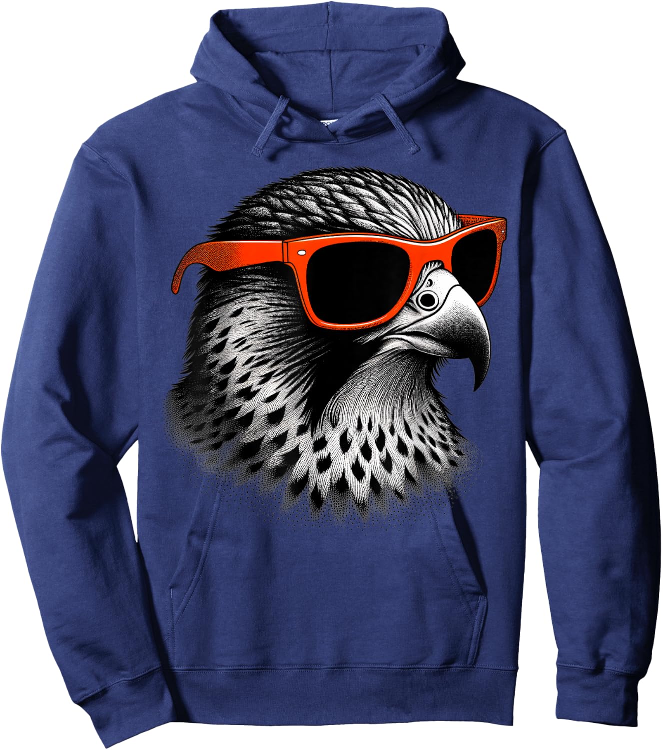 Cool Falcon Bird Wearing Sunglasses Graphic Art Hoodie - Hoodie | Navy