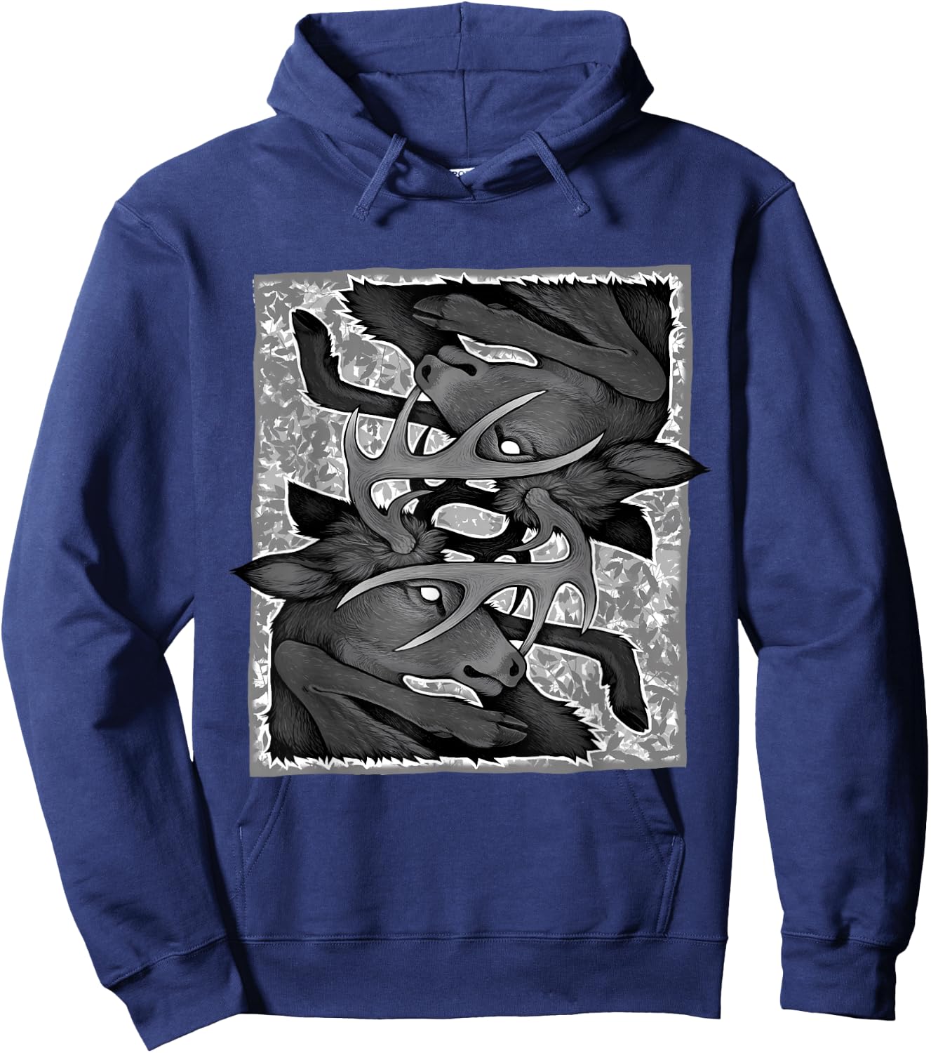 Whitetail Deer Buck Antler Lock Hoodie - Hoodie | Navy