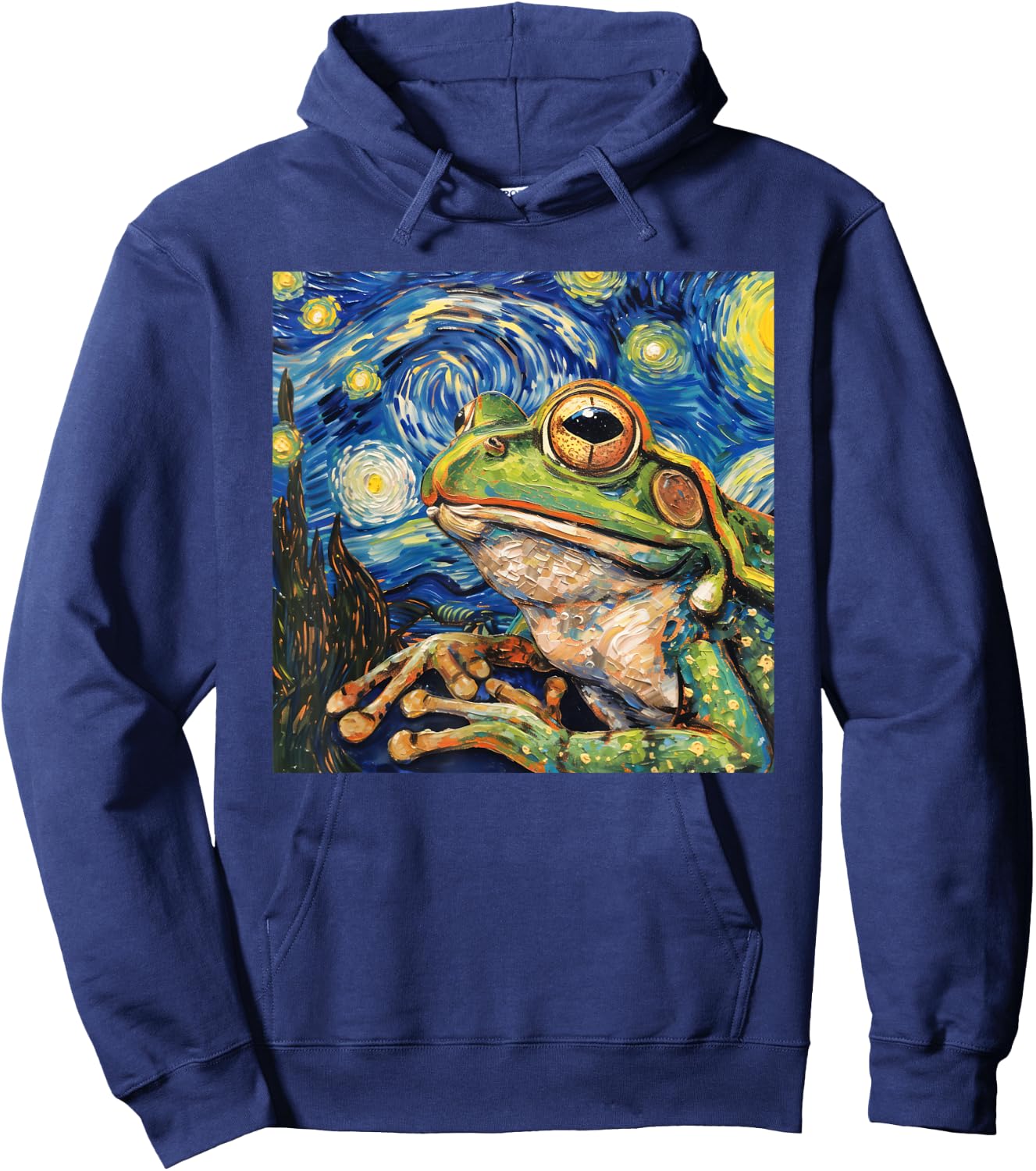 Frog Toad Van Gogh Style Starry Night Hoodie - Hoodie | Navy