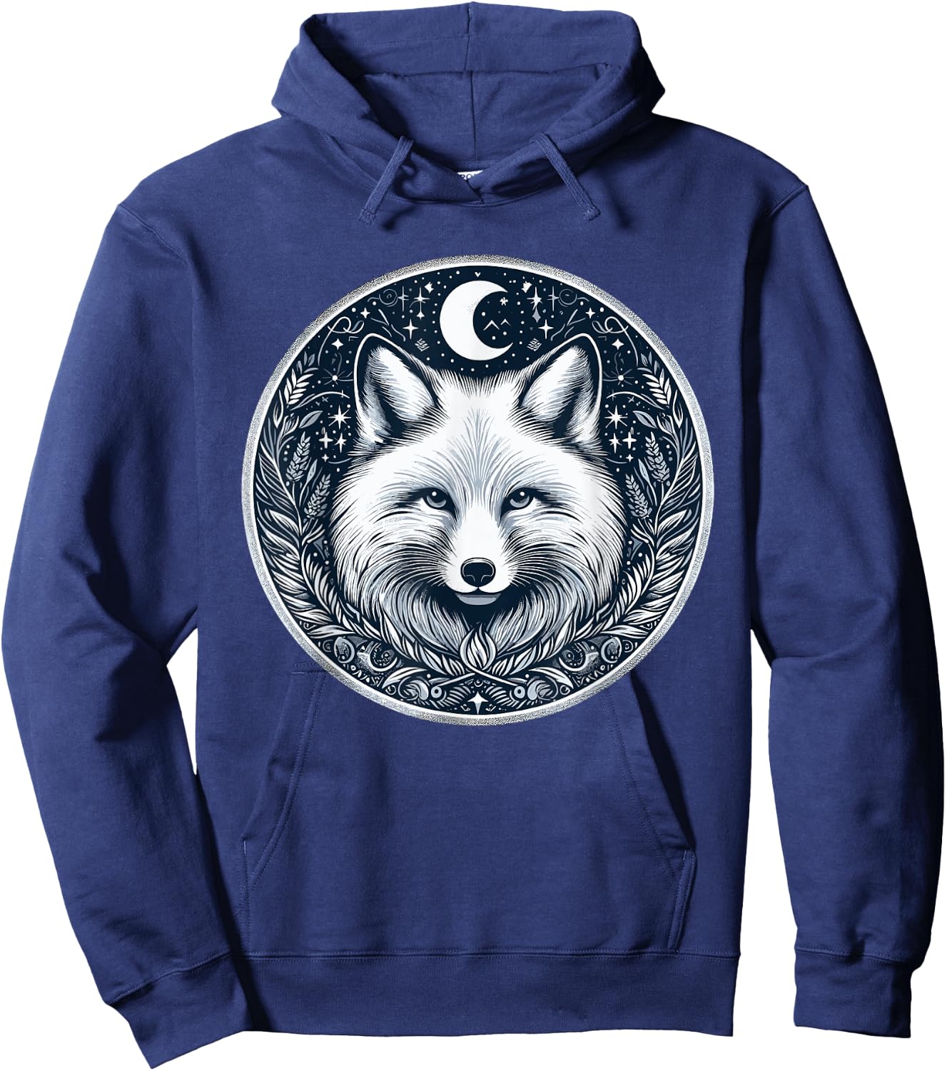 White Polar Arctic Fox Hoodie - Hoodie | Navy