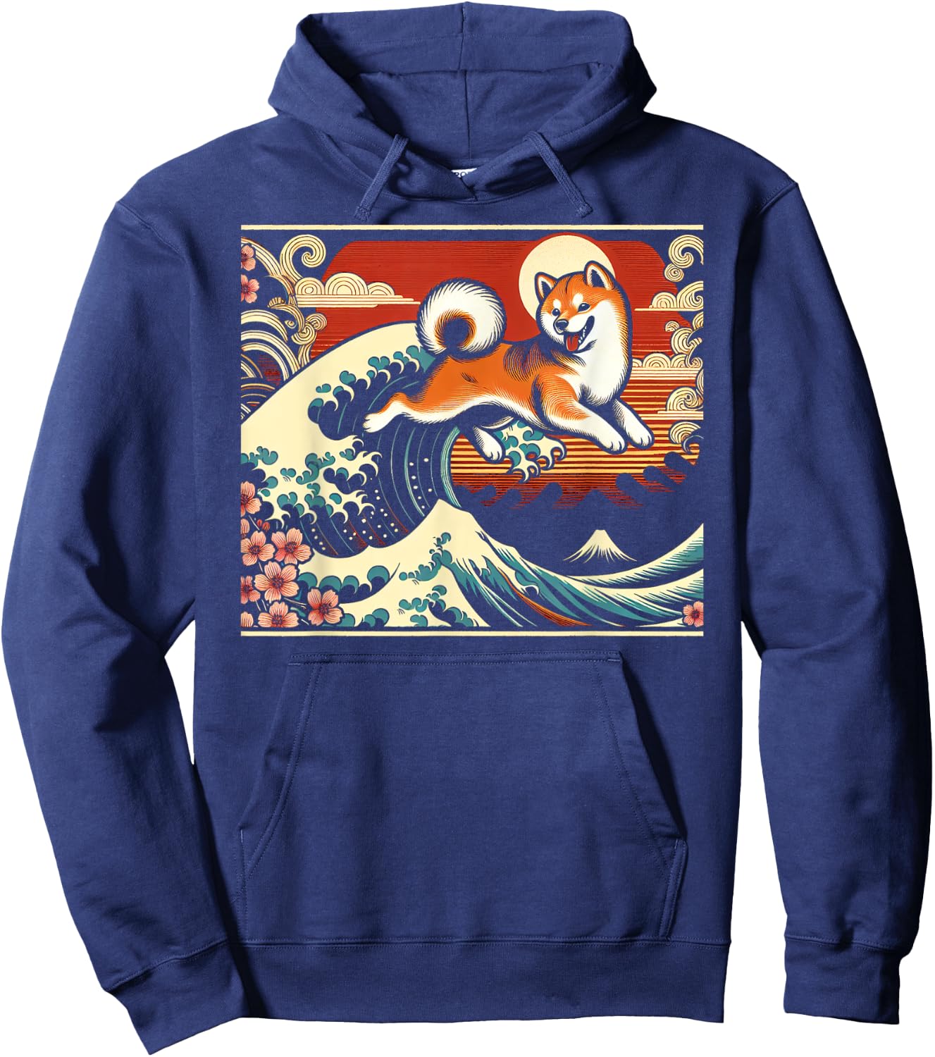 Shiba Inu Japanese Art Graphic Design Hoodie - Hoodie | Navy