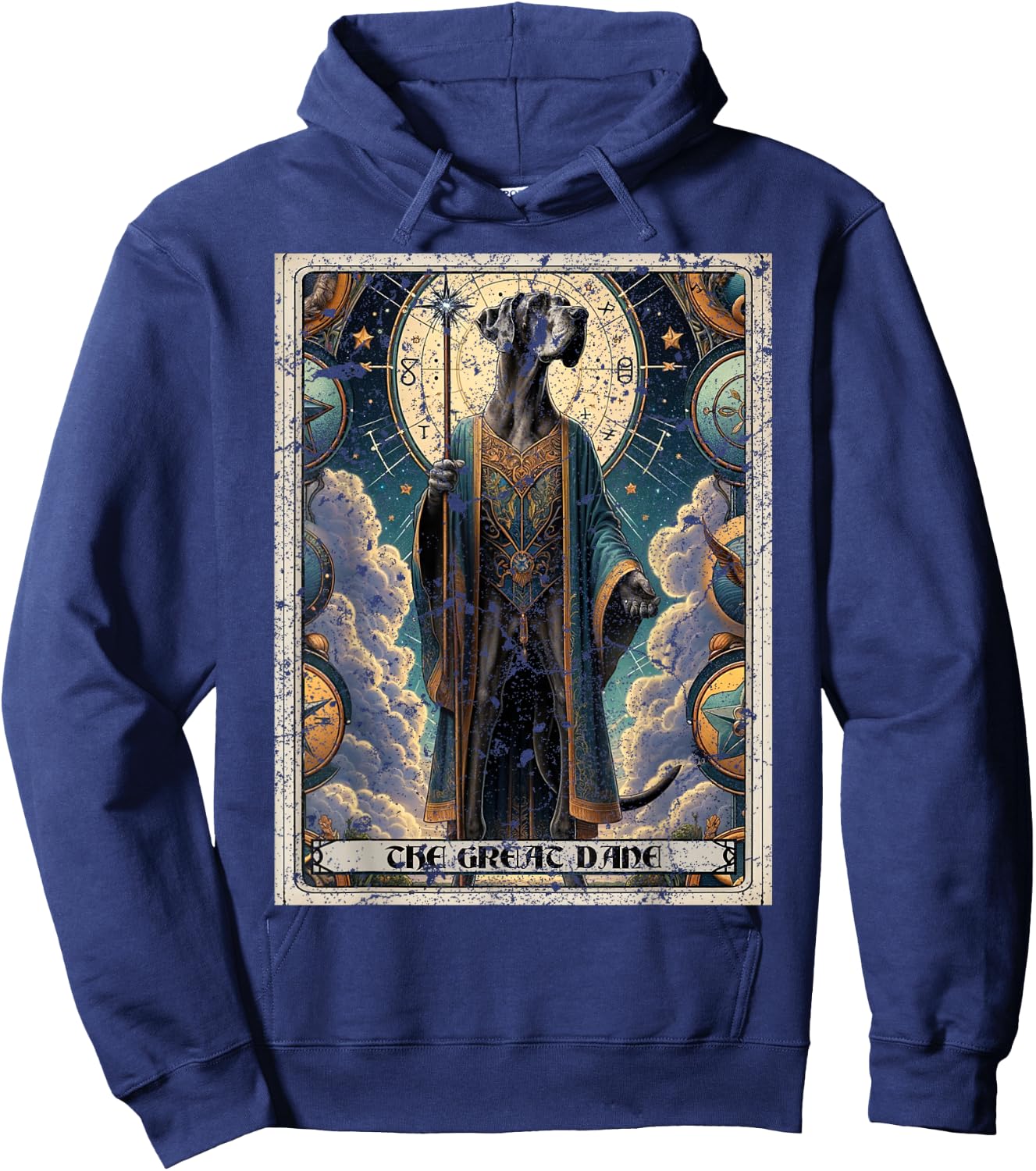 Great Dane Tarot Card Dog Hoodie - Hoodie | Navy
