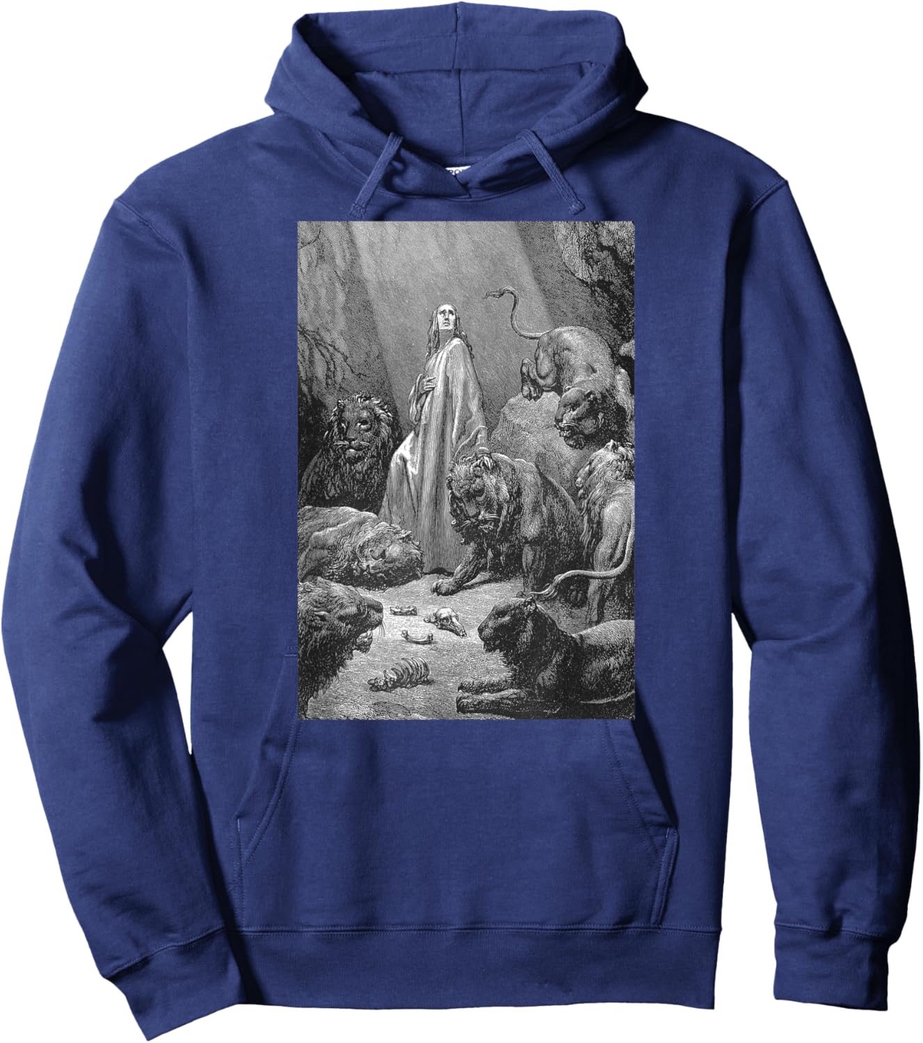 Gustave Dore Daniel in the Lions Den Hoodie - Hoodie | Navy