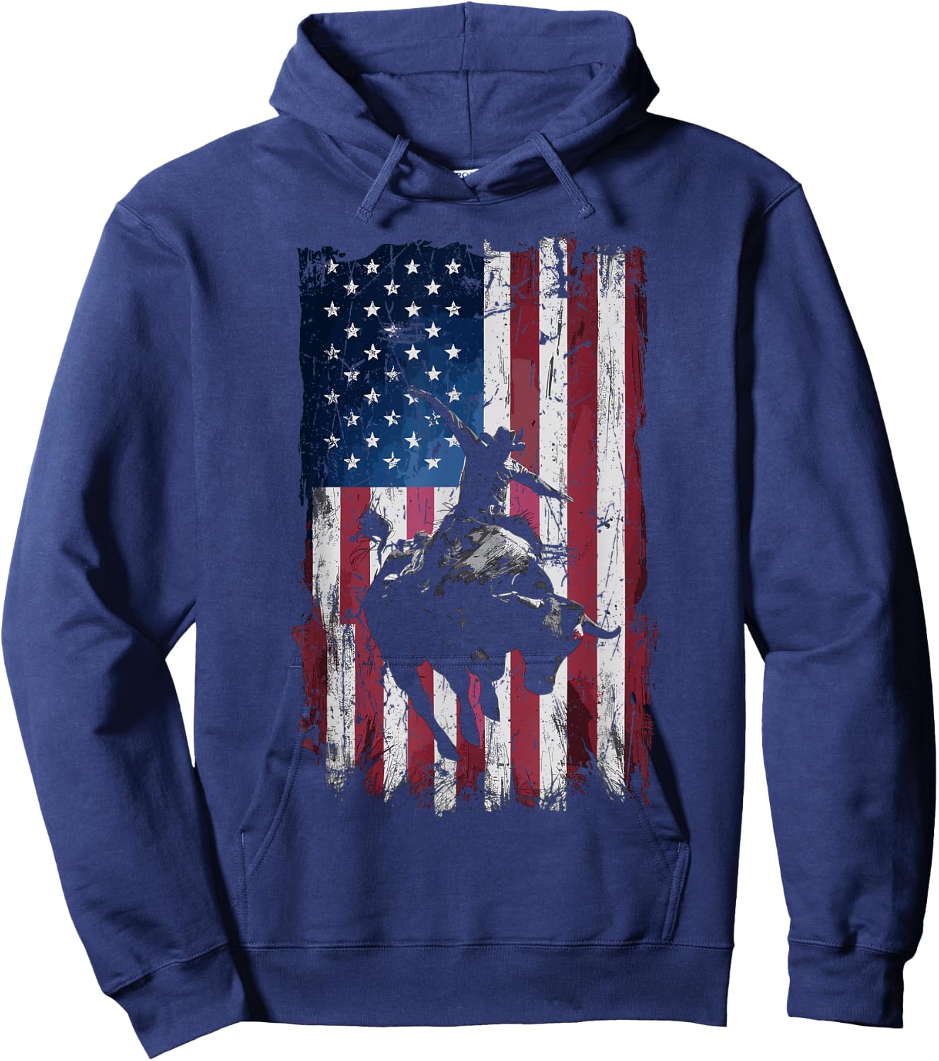 Rodeo Cowboy Western USA Flag Cowboys Hoodie - Hoodie | Navy