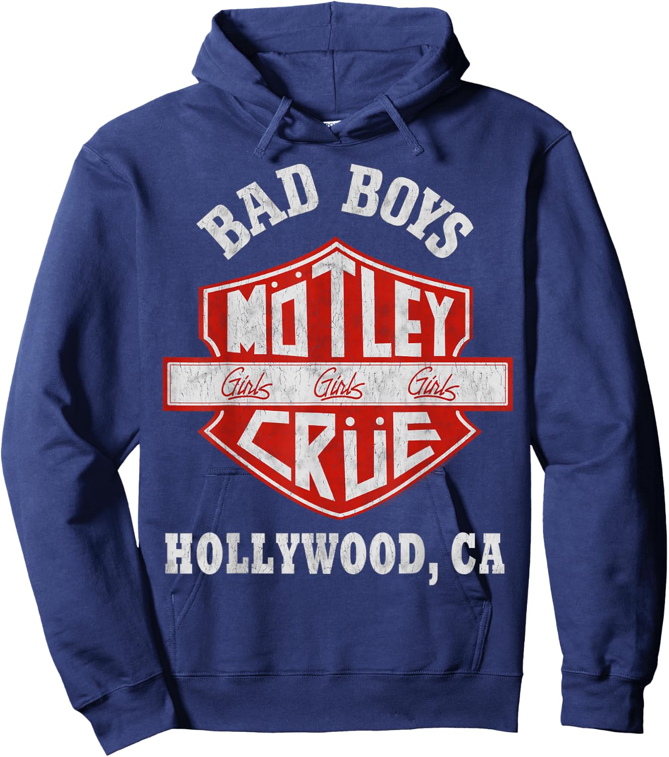 Mötley Crüe – Bad Boys Shield Hoodie - Hoodie | Navy