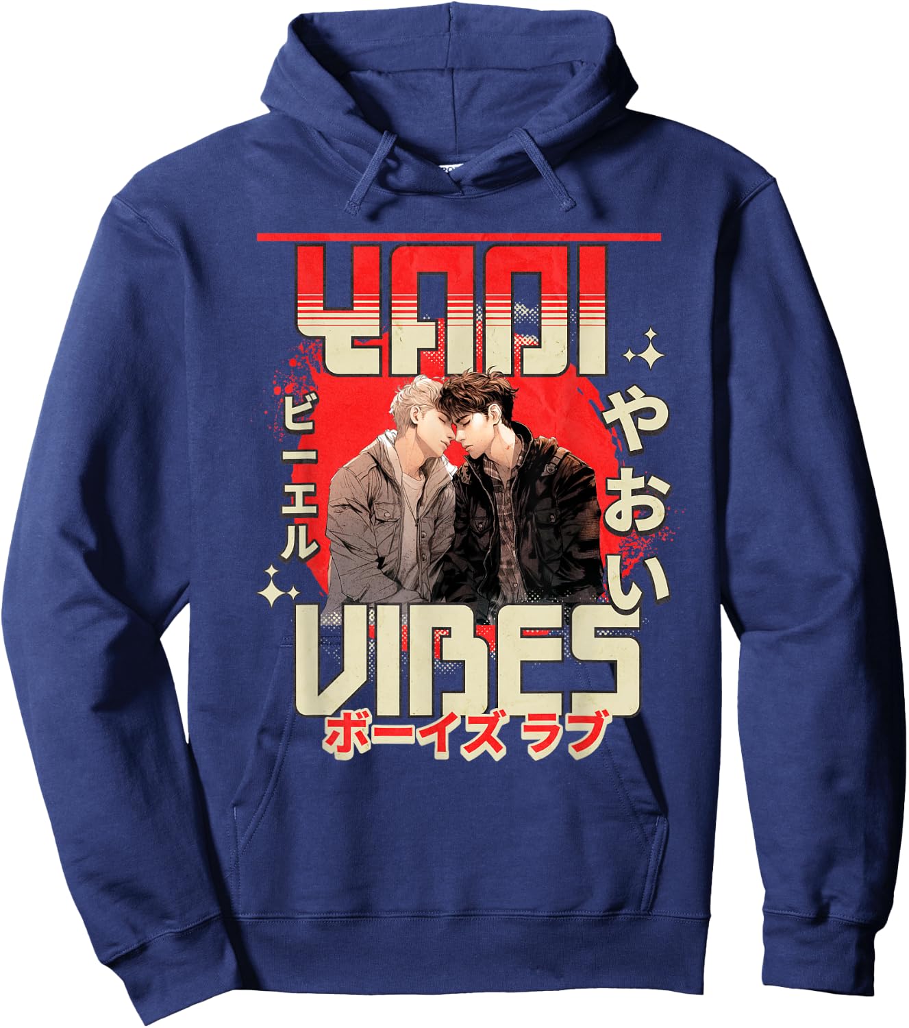 Yaoi Embrace - Japanese Boys Love Graphic Hoodie - Hoodie | Navy
