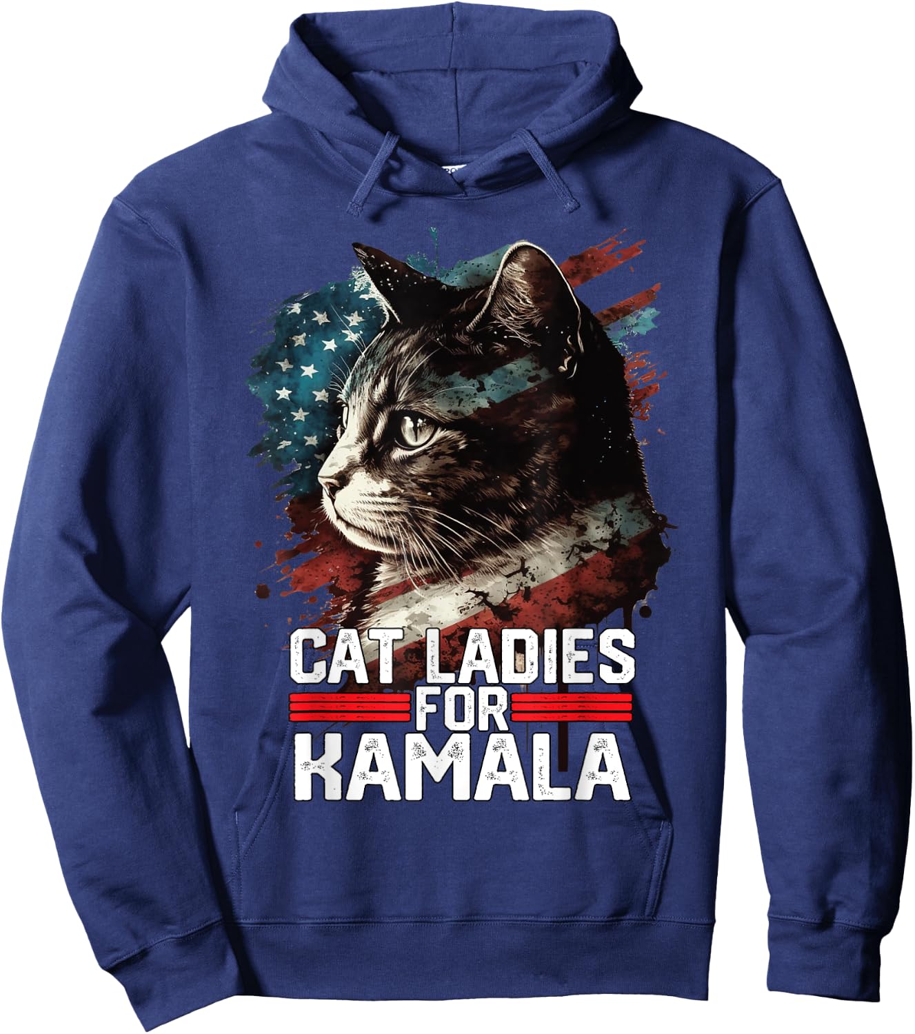 Cat Ladies for Kamala Harris Funny Cat Hoodie - Hoodie | Navy