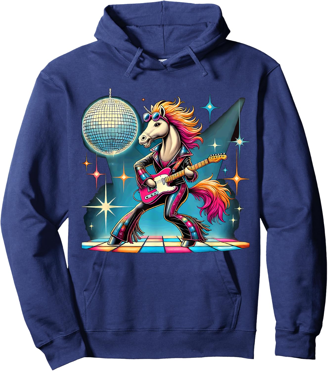 Aesthetic Horse Disco Hoodie - Hoodie | Navy