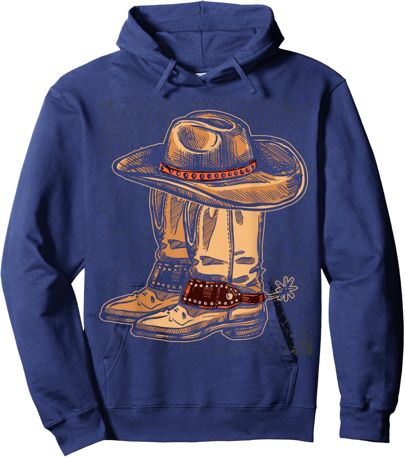 Rodeo Bull Riding Hat Line Dance Boots Cowboy Hoodie - Hoodie | Navy