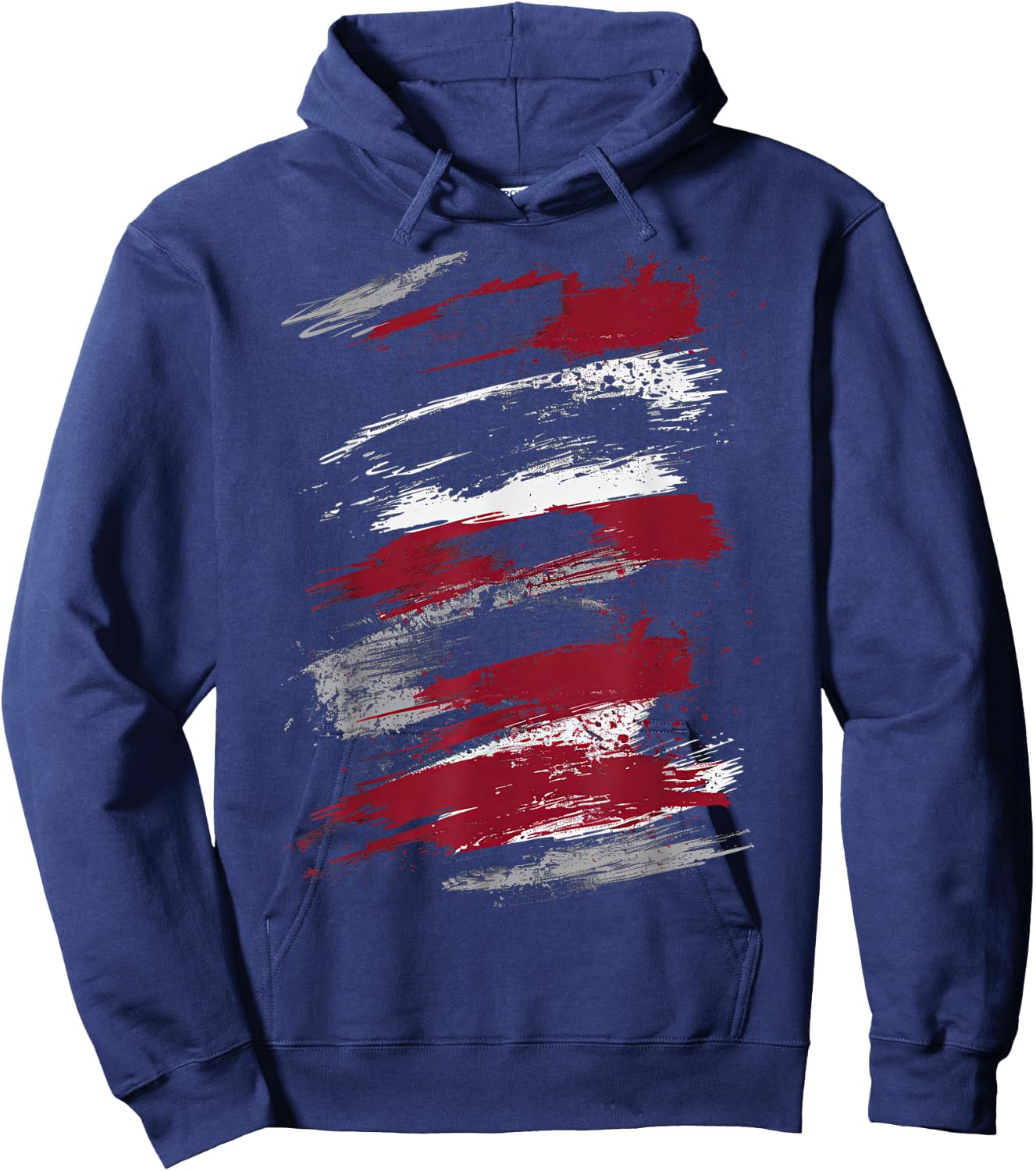 Red And Black Grunge Graphic Hoodie - Hoodie | Navy