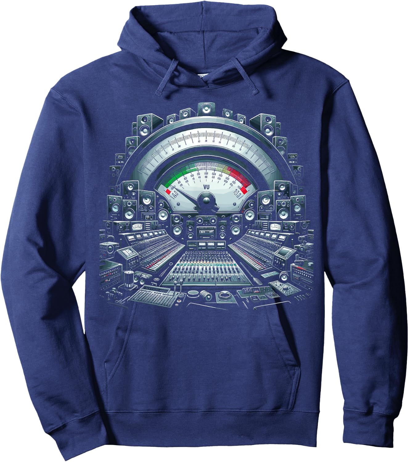 VU Meter Audiopile Analog Music Sound Engineer Hoodie - Hoodie | Navy
